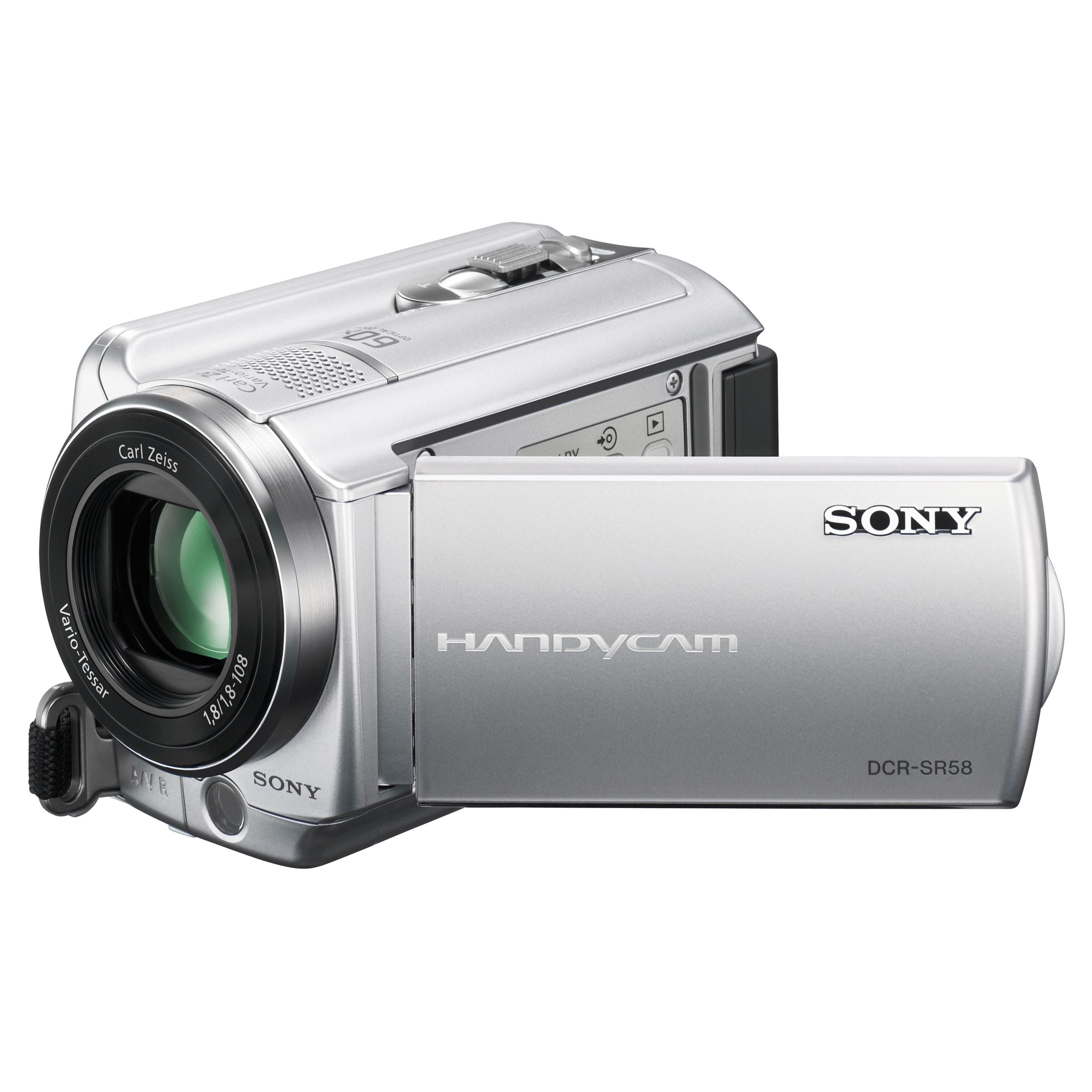 Sony DCR-SR58E 80GB Hard Disc Handycam Camcorder, Silver at JohnLewis