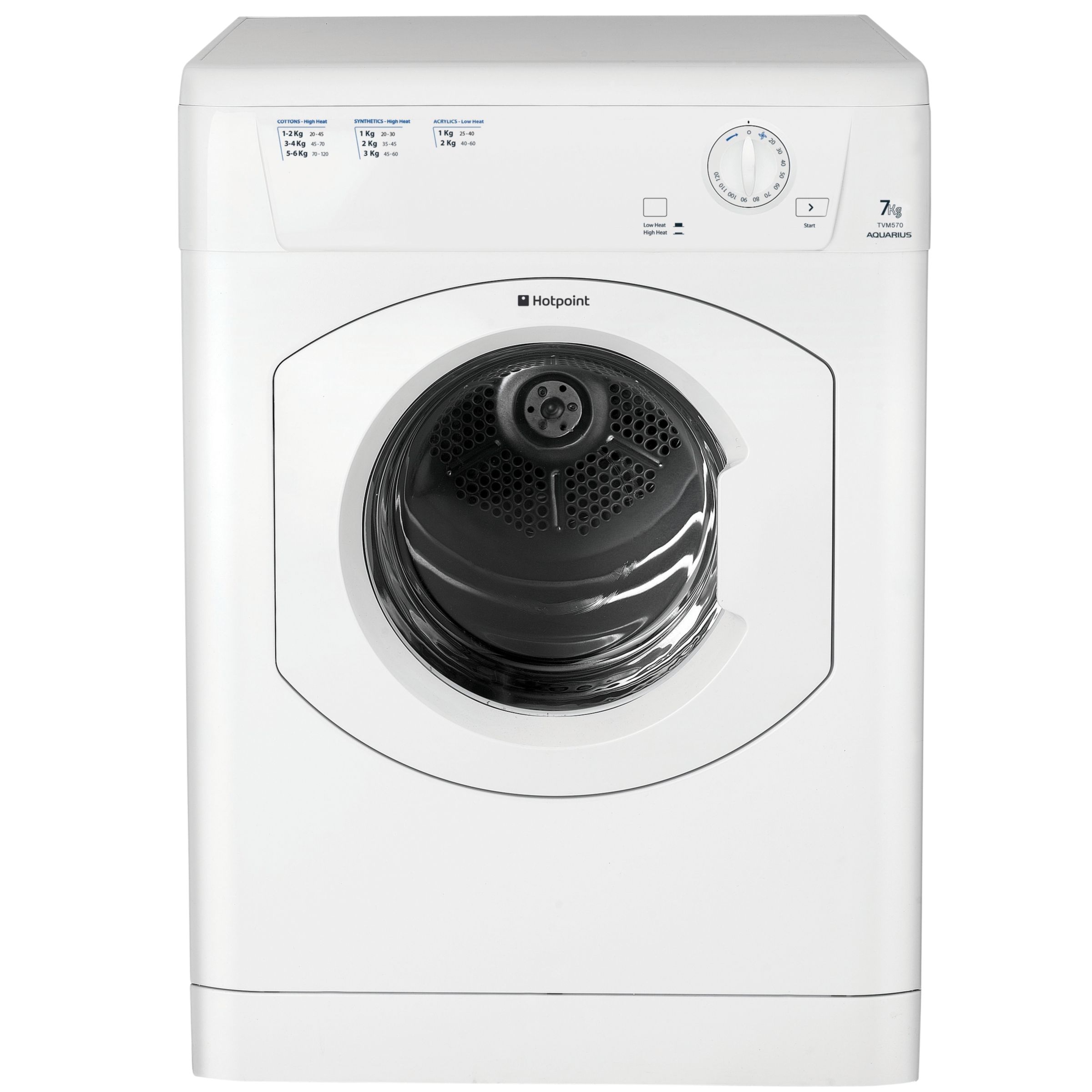 Hotpoint TVM570P Vented Tumble Dryer, White at John Lewis