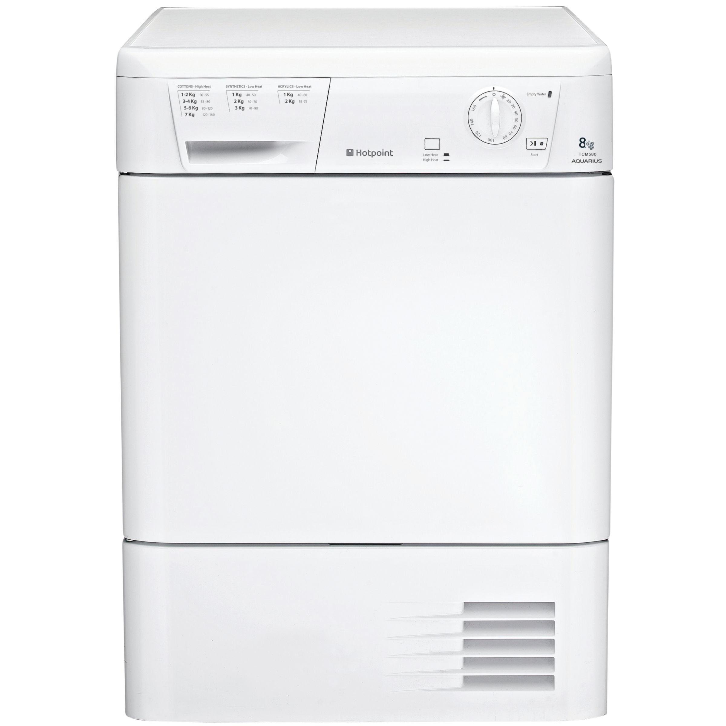 Hotpoint TCM580P Condenser Tumble Dryer, White at John Lewis