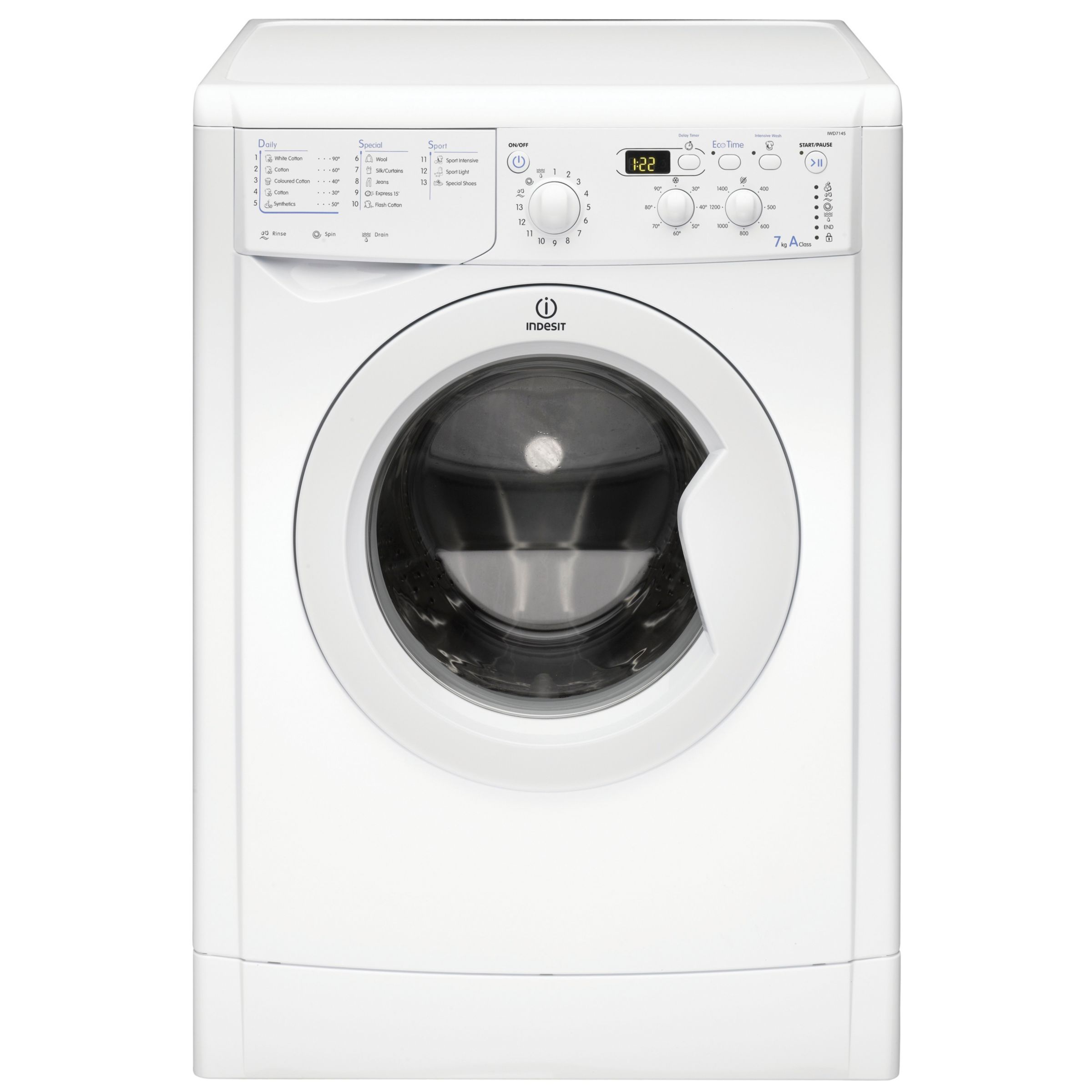 Indesit IWD7145 Washing Machine, White at John Lewis