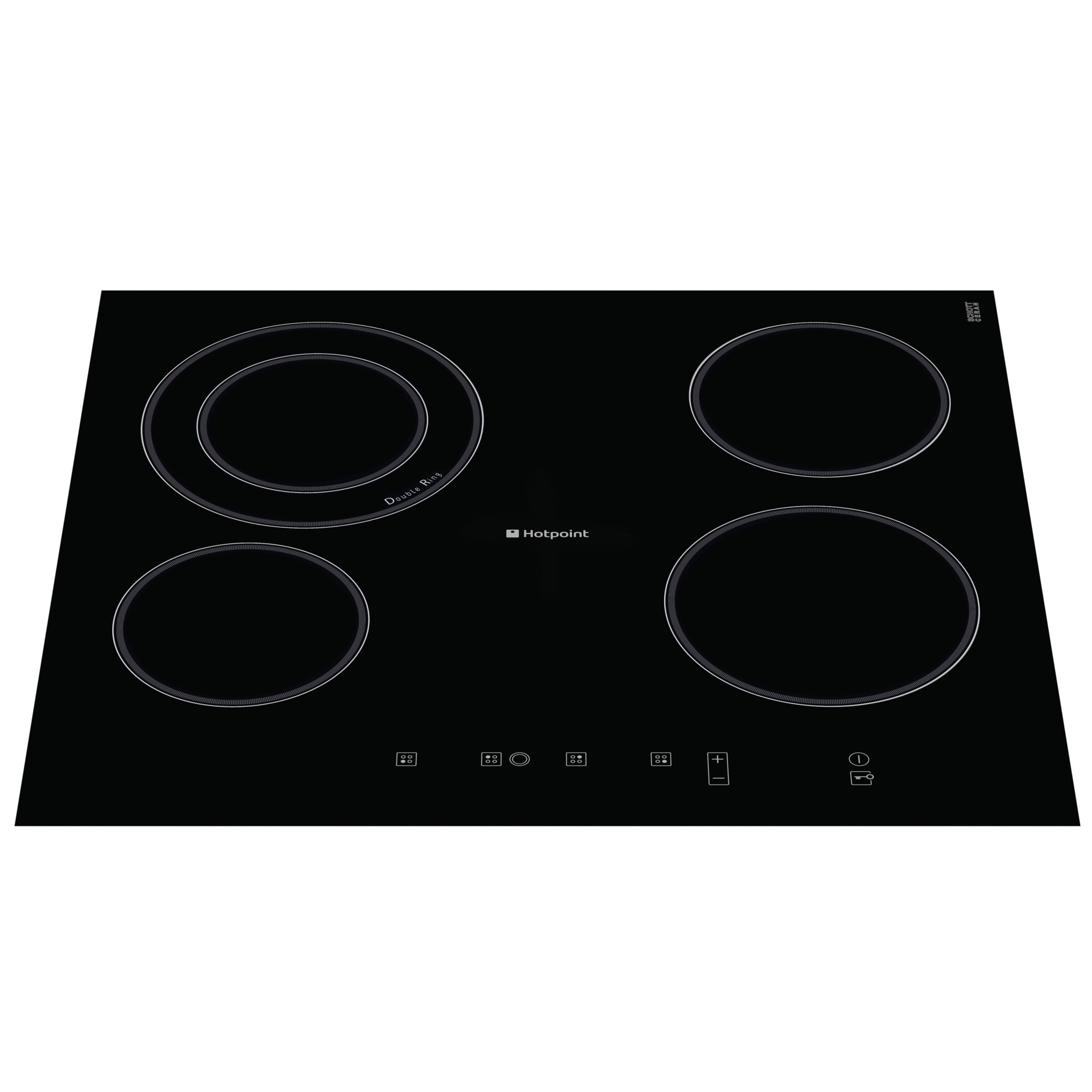 Hotpoint CRA641DC Ceramic Hob, Black at John Lewis