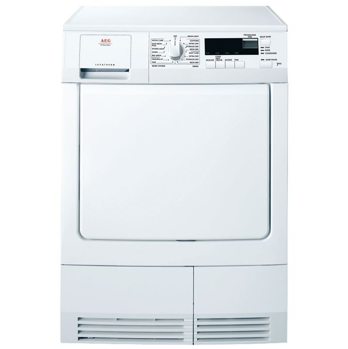 AEG Lavatherm T56840L Condenser Tumble Dryer, White at John Lewis
