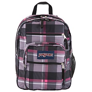 Jansport Big Student Plaid Backpack, Grey