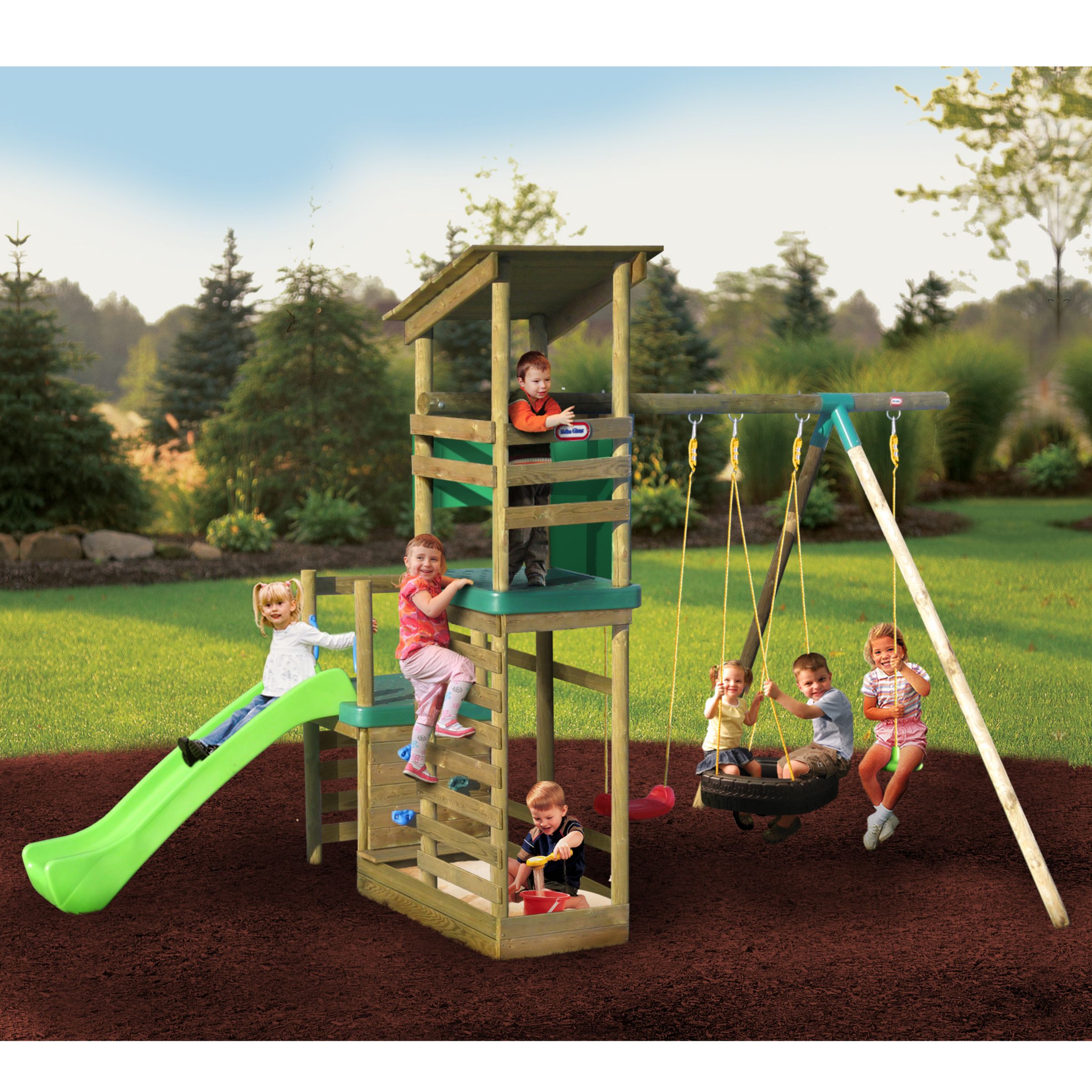 Little Tikes Buckingham Climb Slide n Sand Play Swing Set at John Lewis