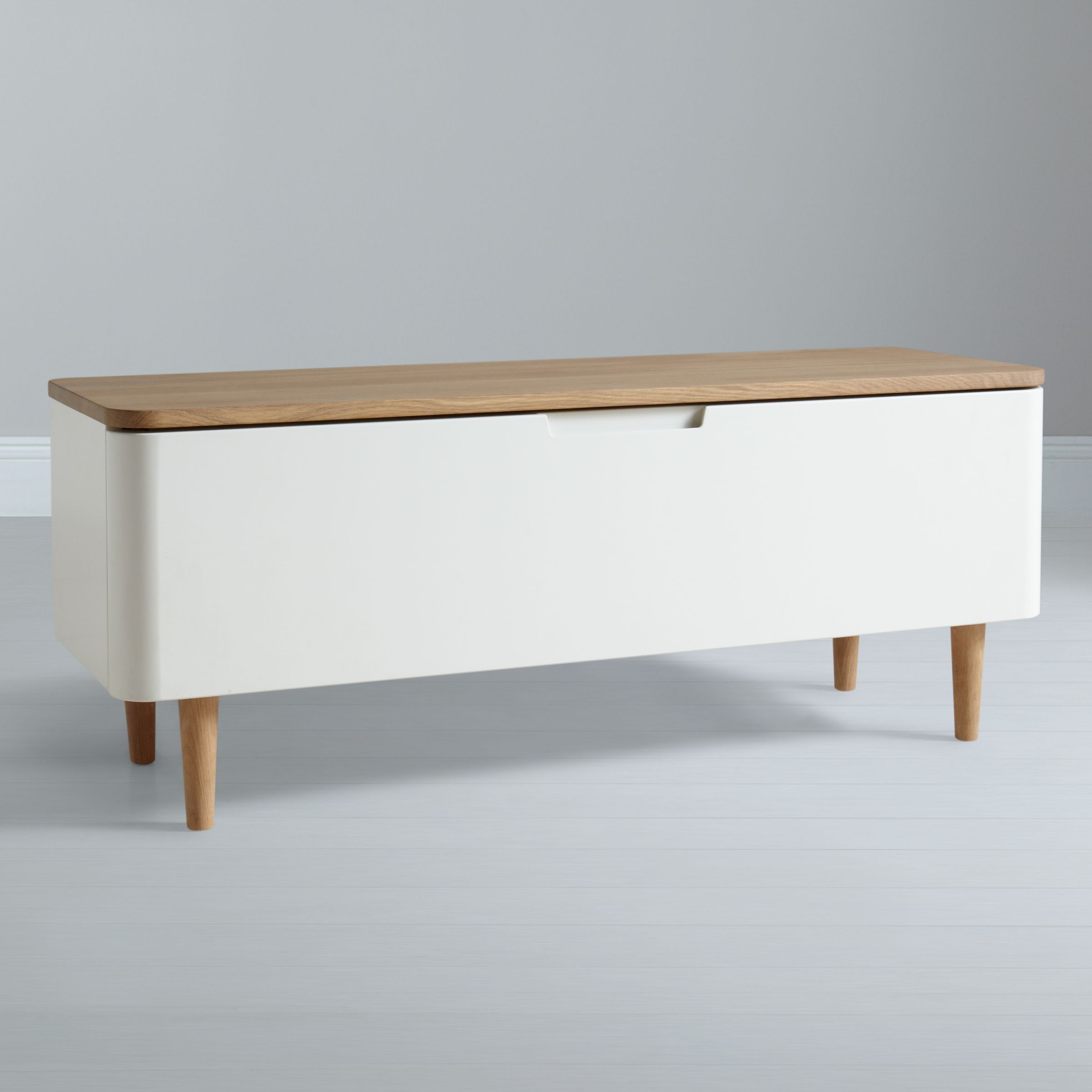 John Lewis Mira TV Stand, Oak/White at John Lewis