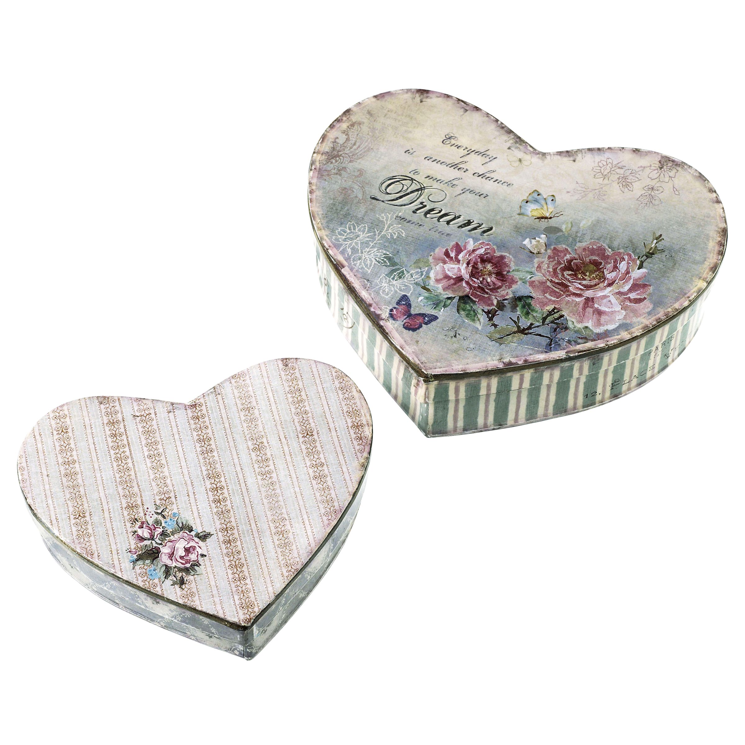 Parlane Flower Heart Tins, Set of 2