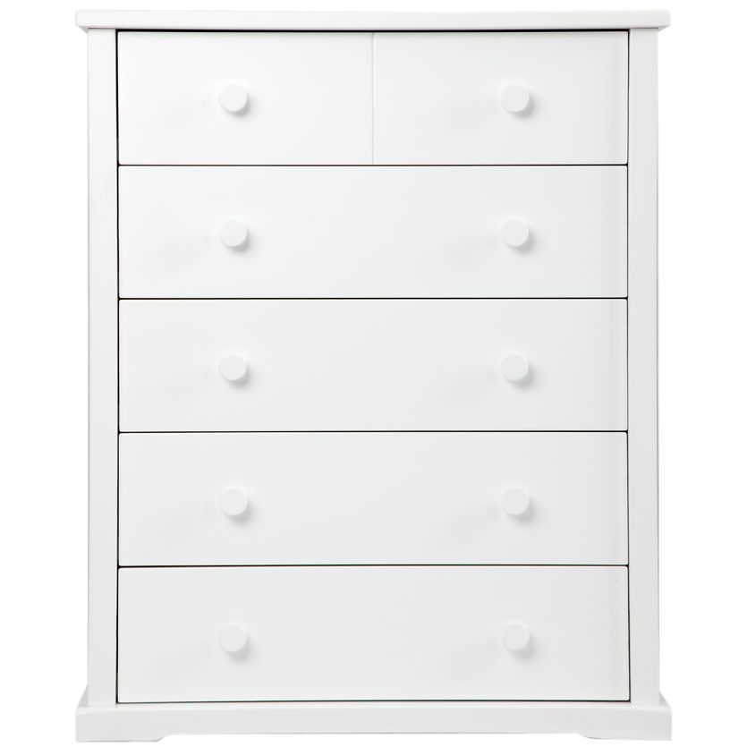 Classic 5 Drawer Chest, White