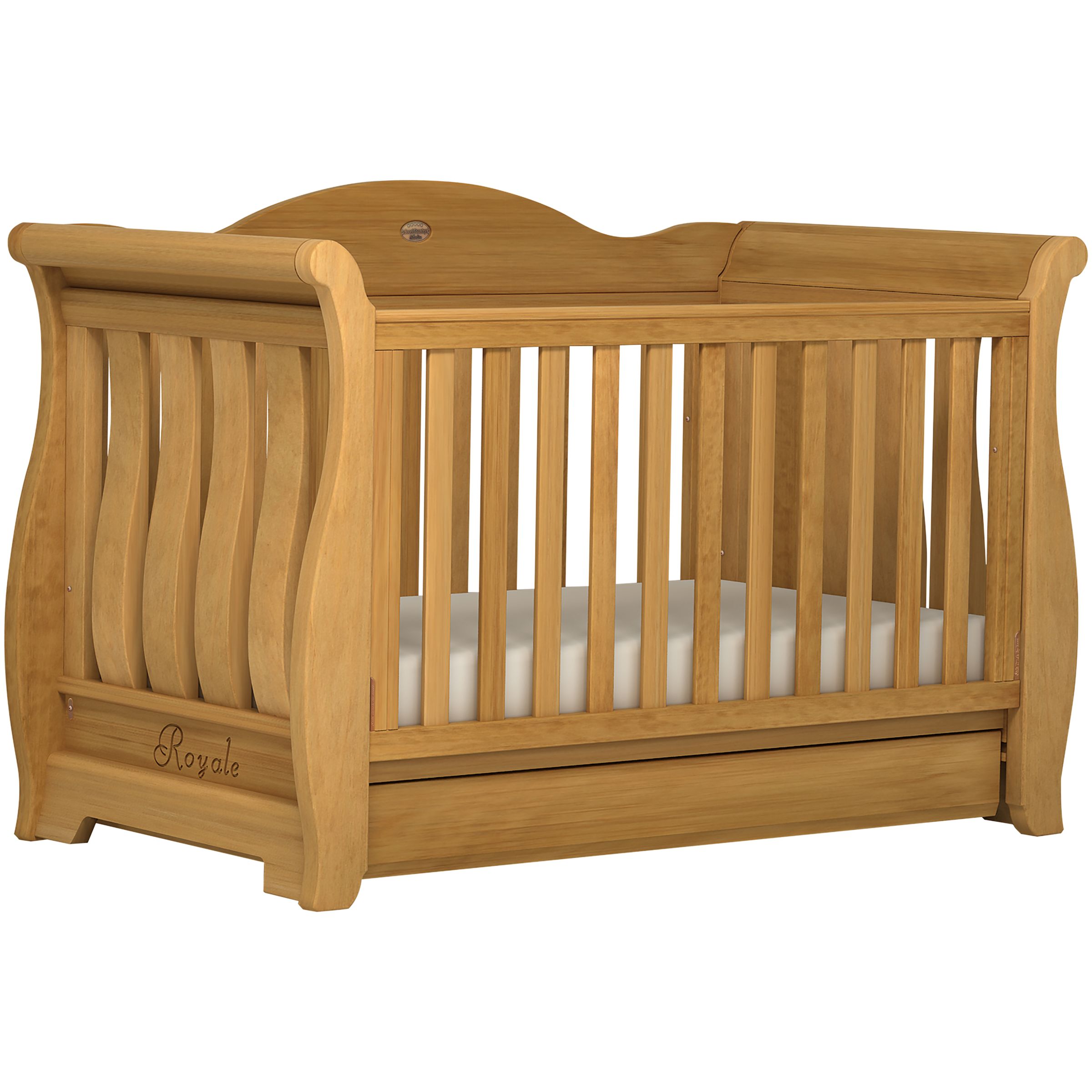 Boori Sleigh Royale Cot/Cotbed, Heritage Teak at John Lewis