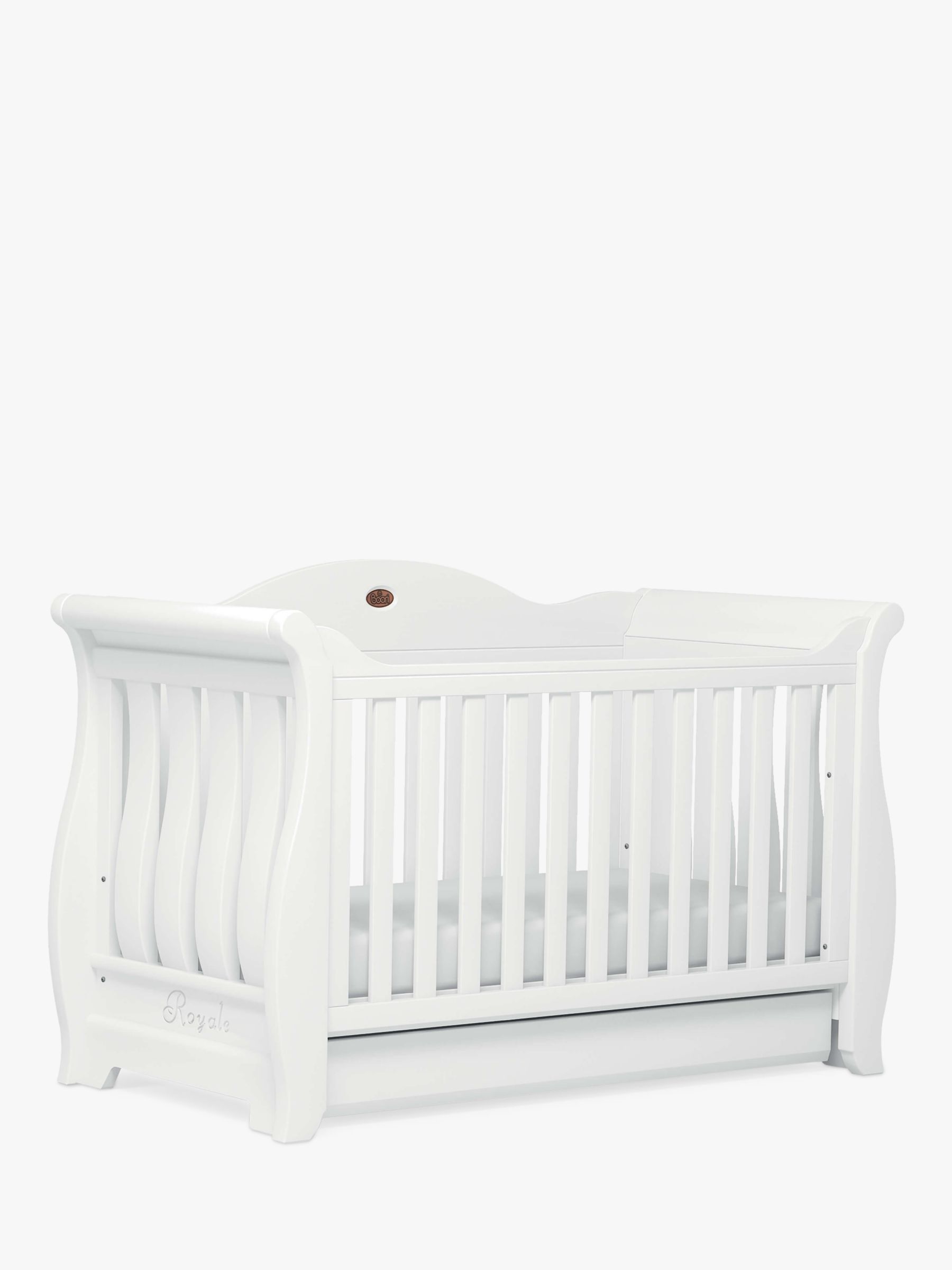 Boori Sleigh Royale Cot/Cotbed, White at John Lewis