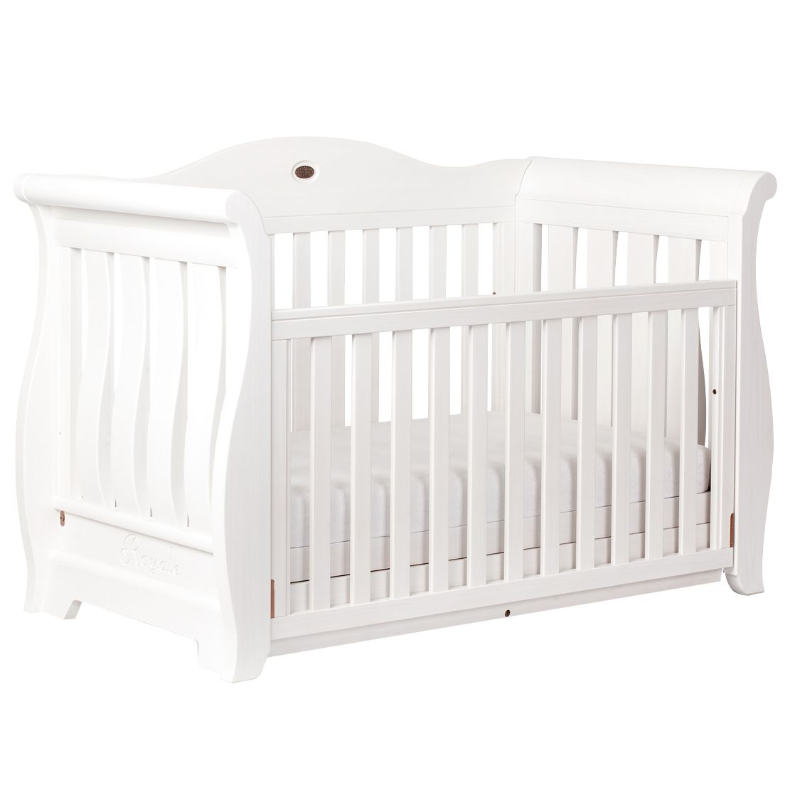Boori Sleigh Royale Cot/Cotbed, Soft White at John Lewis