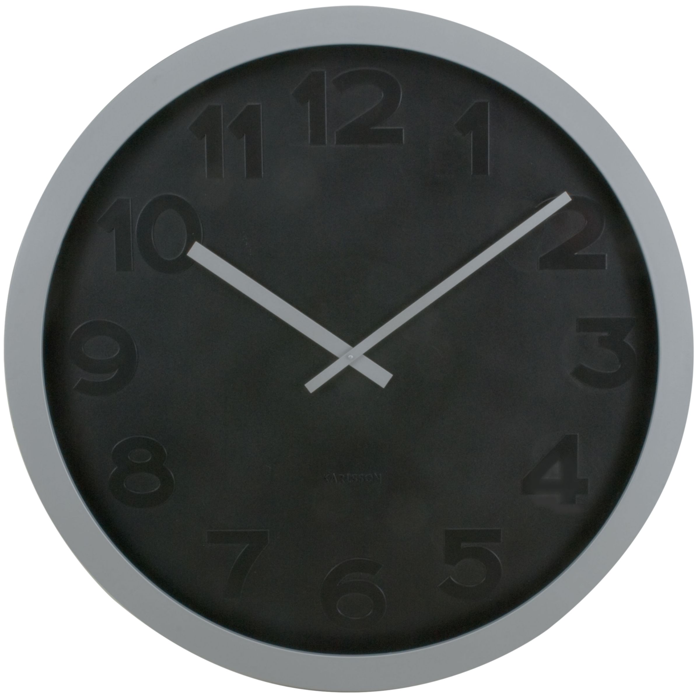 Karlsson Giant Embossed Wall Clock, Black, Dia.90cm at John Lewis