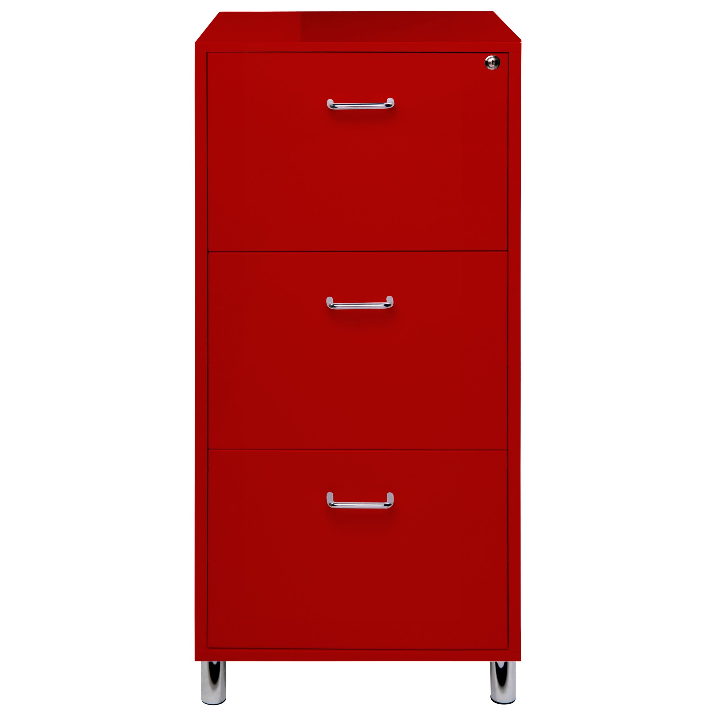 John Lewis Lloyd Three Drawer Filing Cabinet, Red at JohnLewis