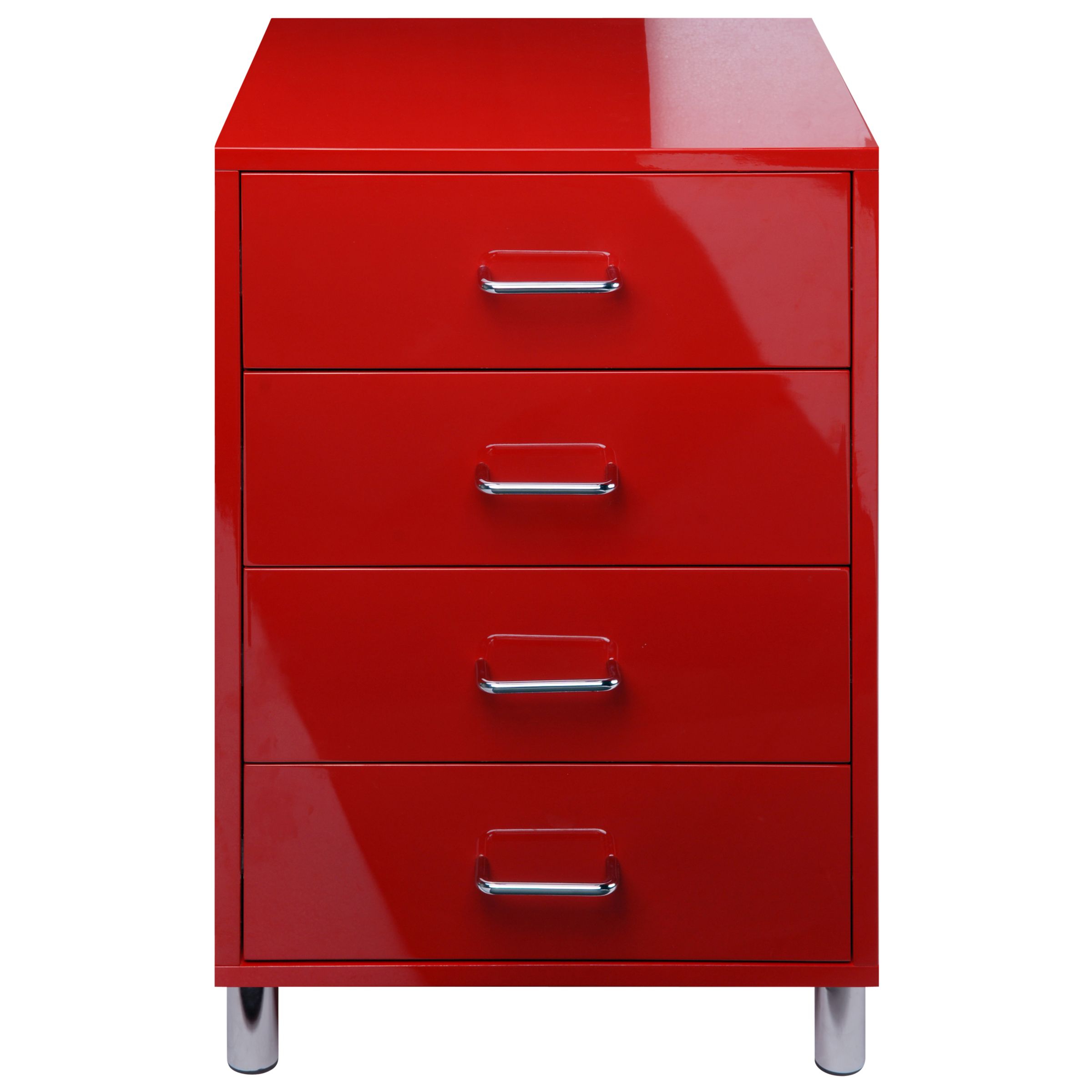 John Lewis Lloyd Four Drawer Filing Cabinet, Red at John Lewis