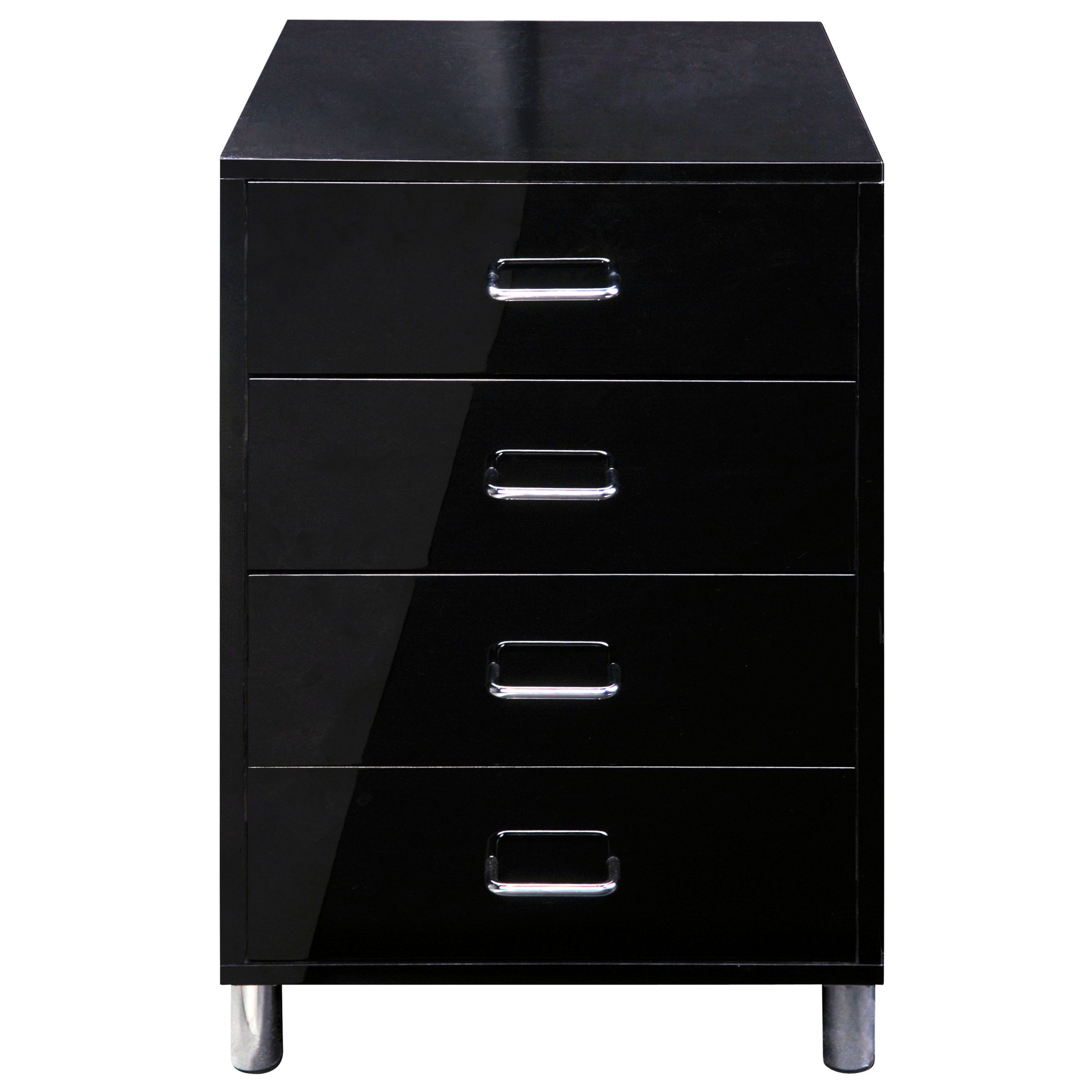 John Lewis Lloyd Four Drawer Filing Cabinet, Black at John Lewis