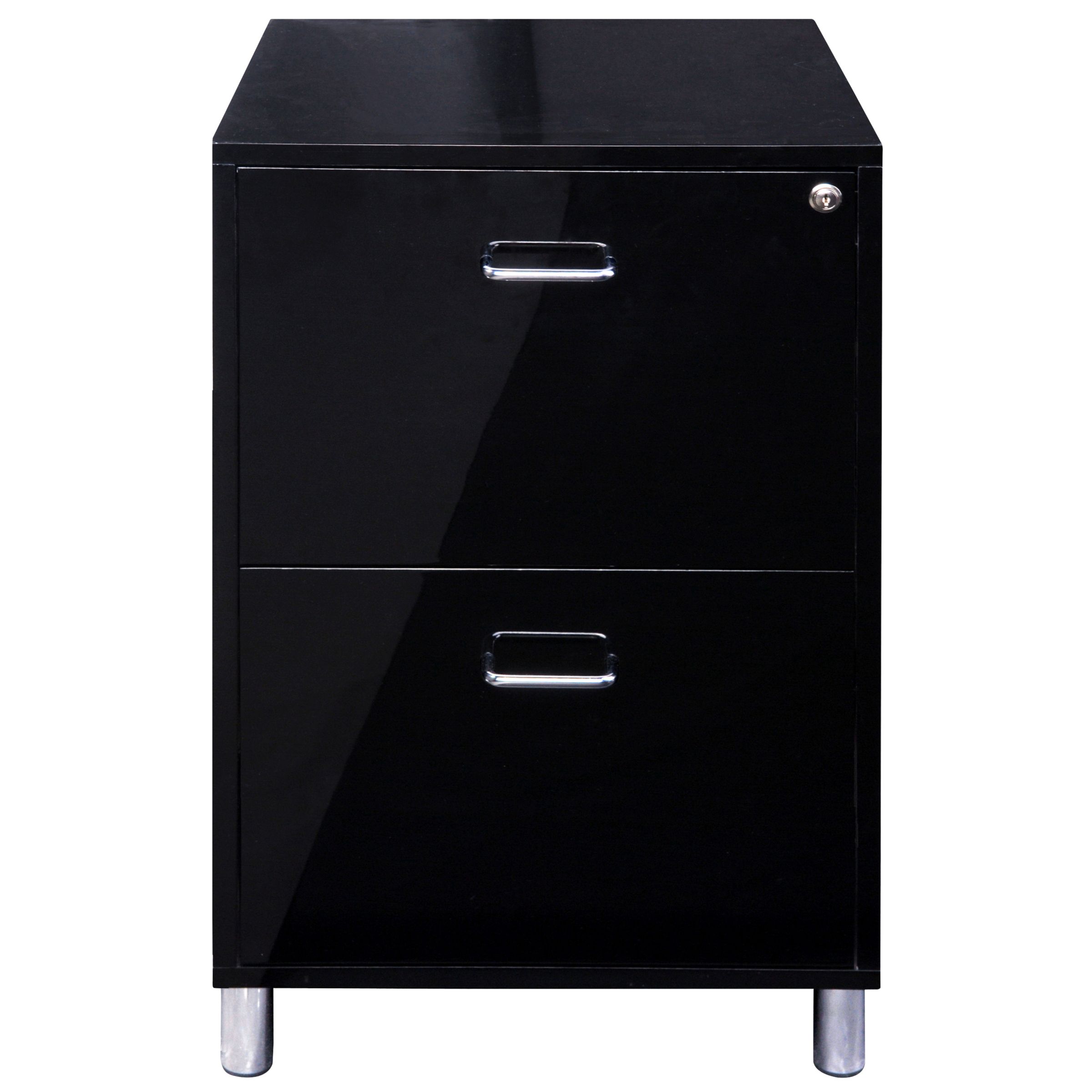 John Lewis Lloyd Two Drawer Filing Cabinet, Black at John Lewis