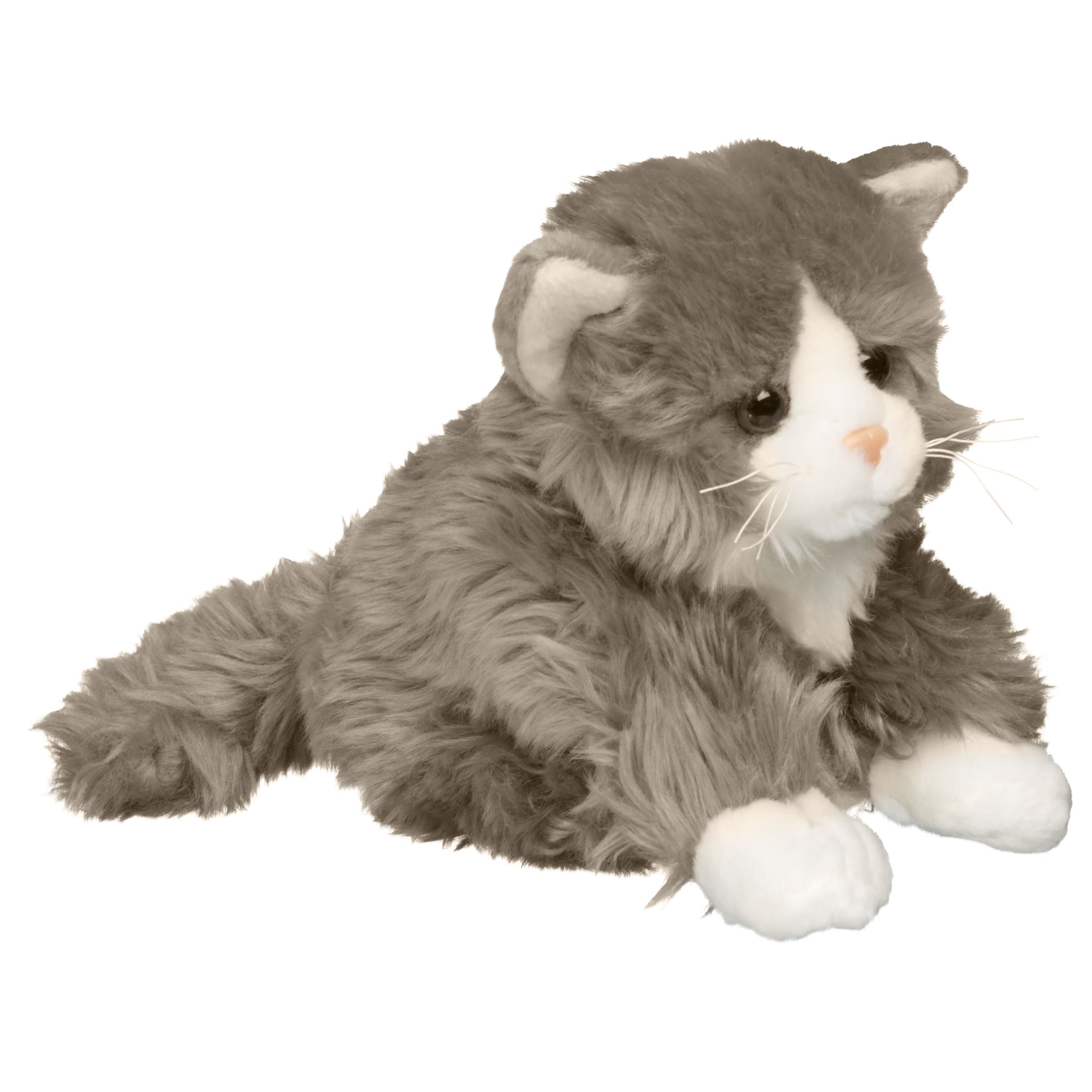 grey soft toy cat