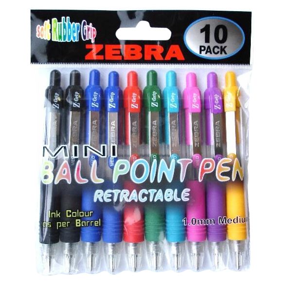 Zebra Z Grip Mini Ballpens Pack of 10