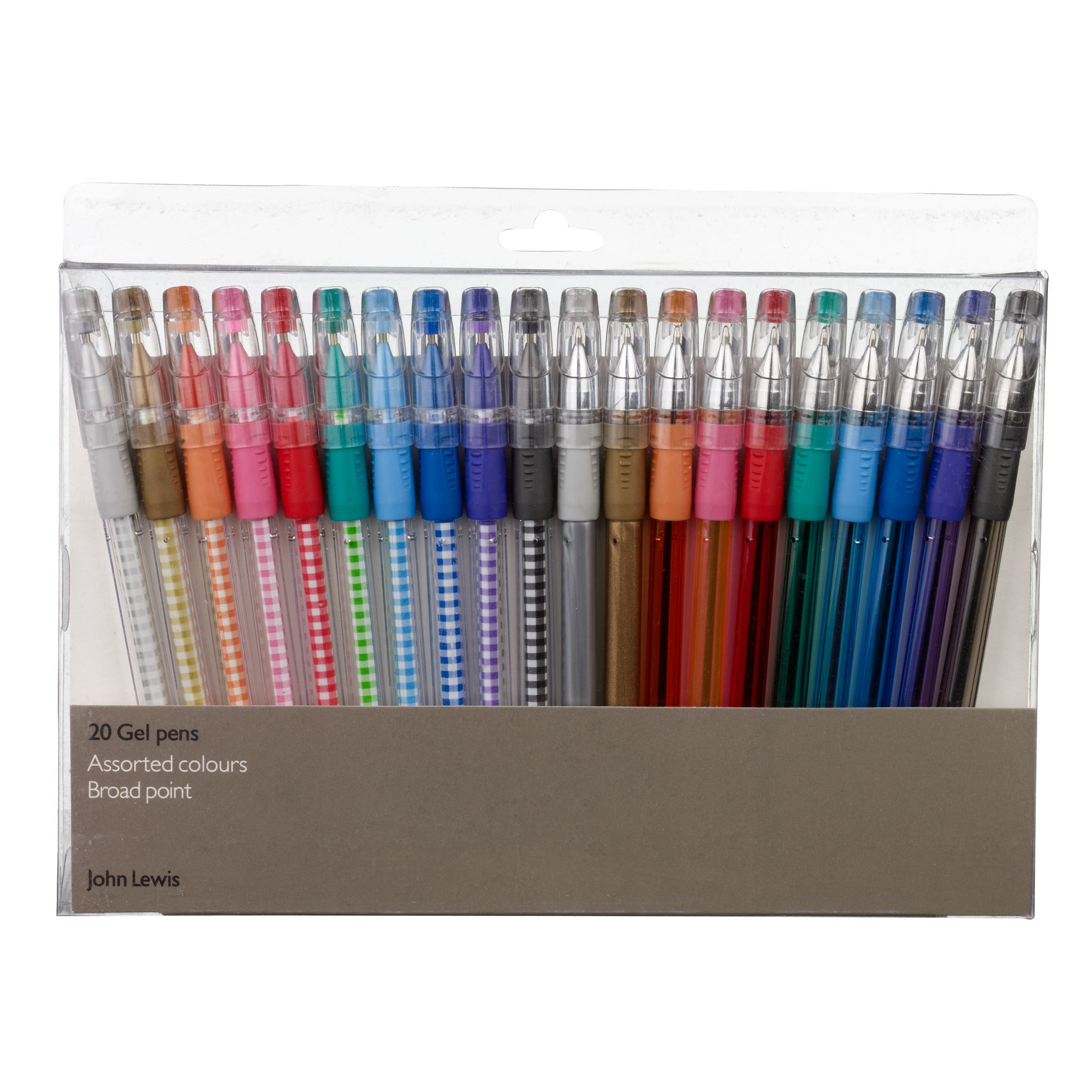 John Lewis Gel Pens Pack of 20 Assorted