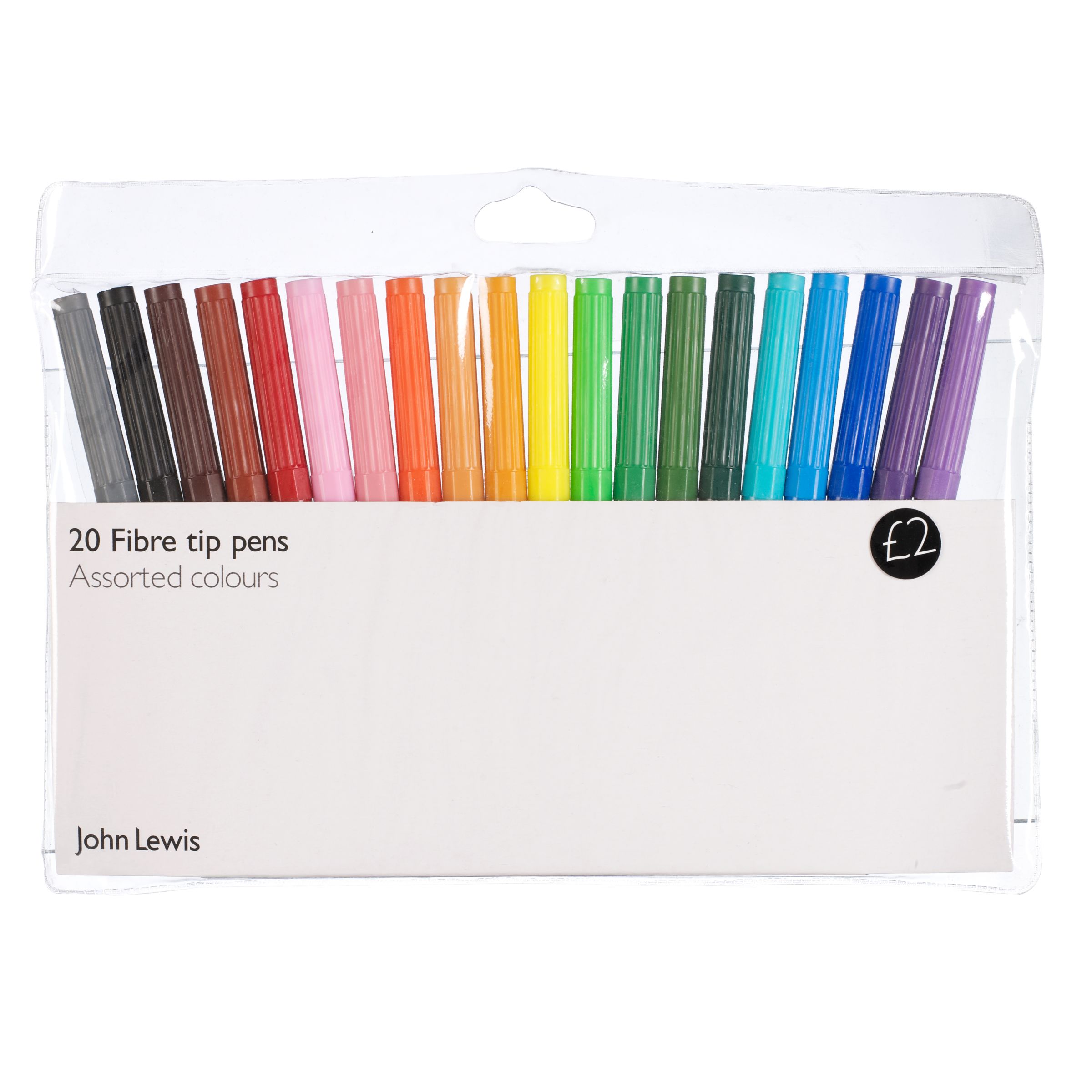 John Lewis Fibre Tip Pens Pack of 20