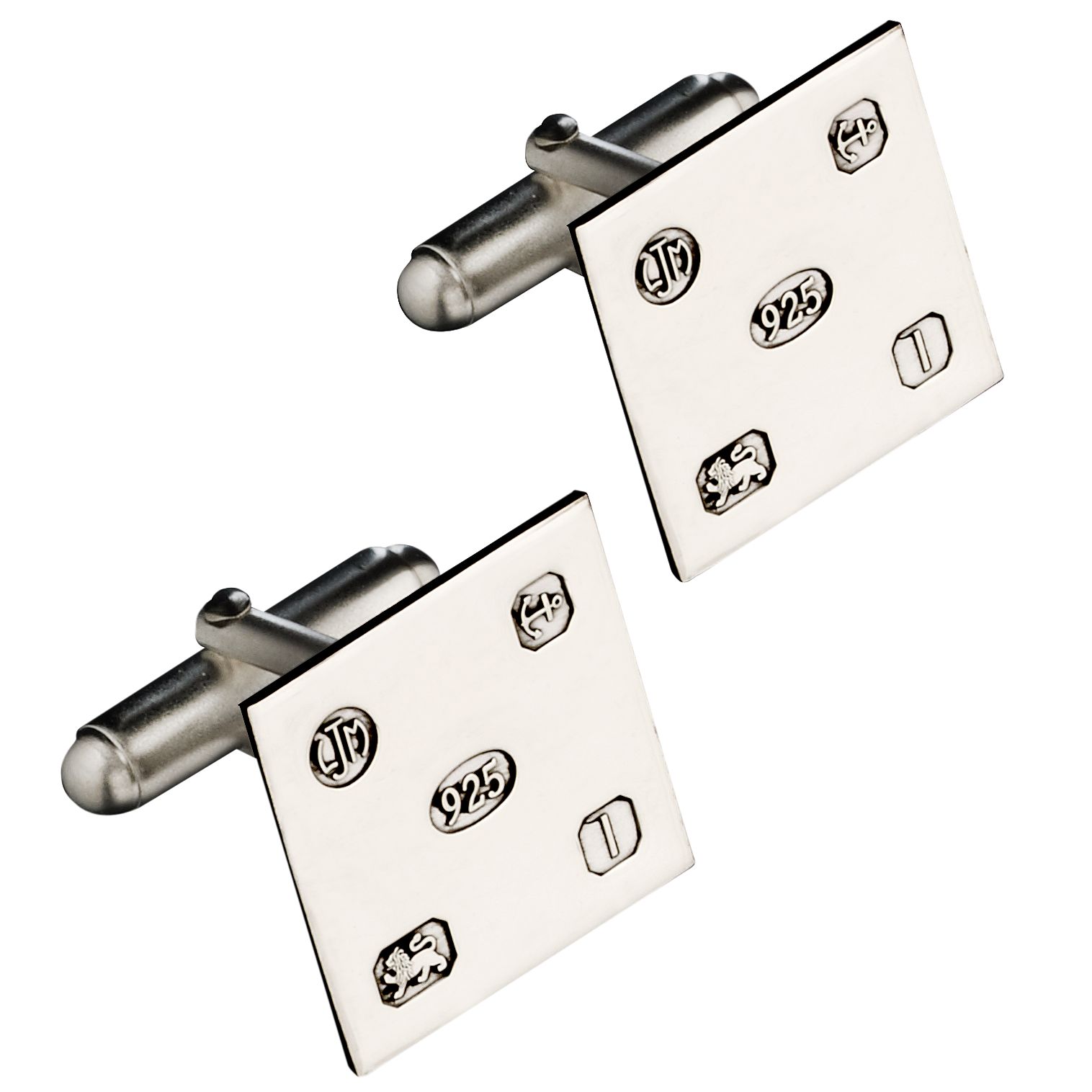 John Lewis Hallmarked Square Cufflinks, Sterling Silver