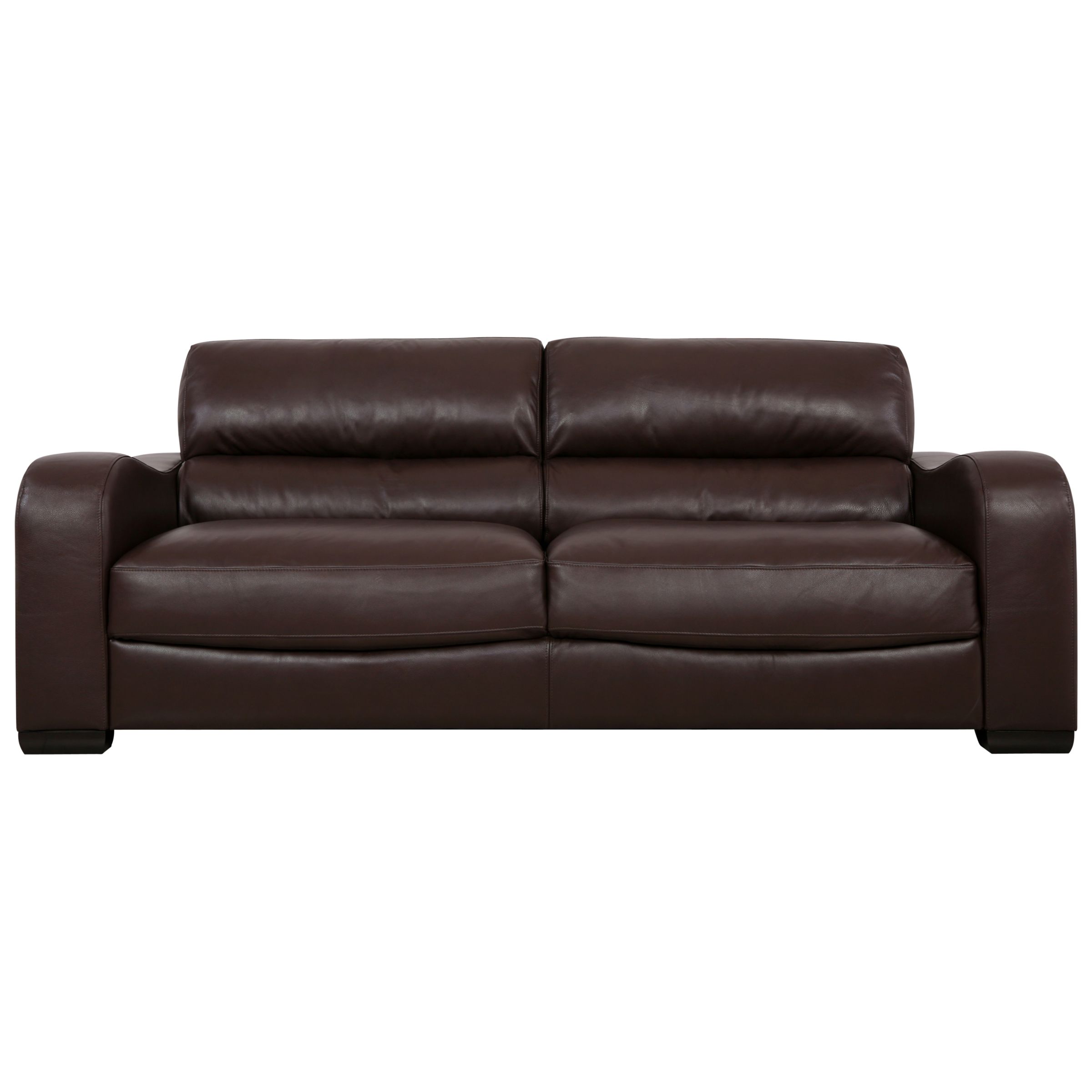 John Lewis Isis Grand Leather Sofa, Chocolate at John Lewis