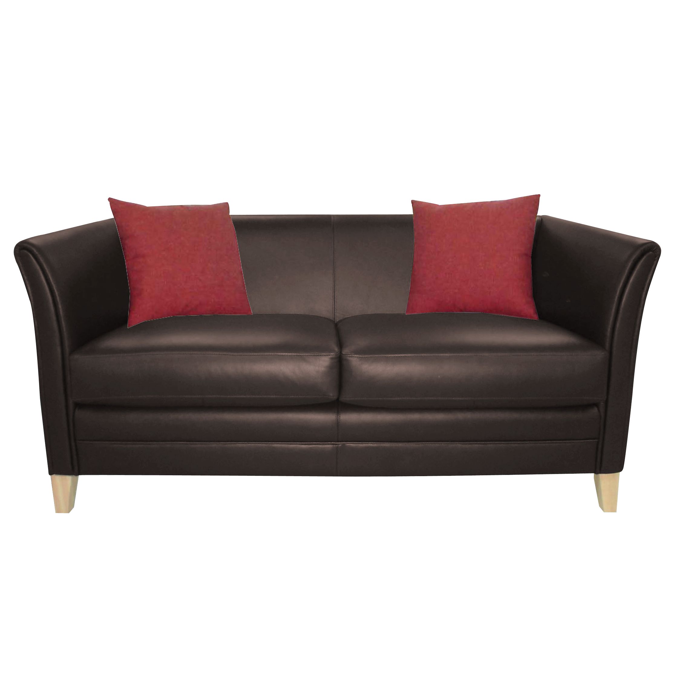 John Lewis Maja Medium Leather Sofa, Bali Chocolate at JohnLewis