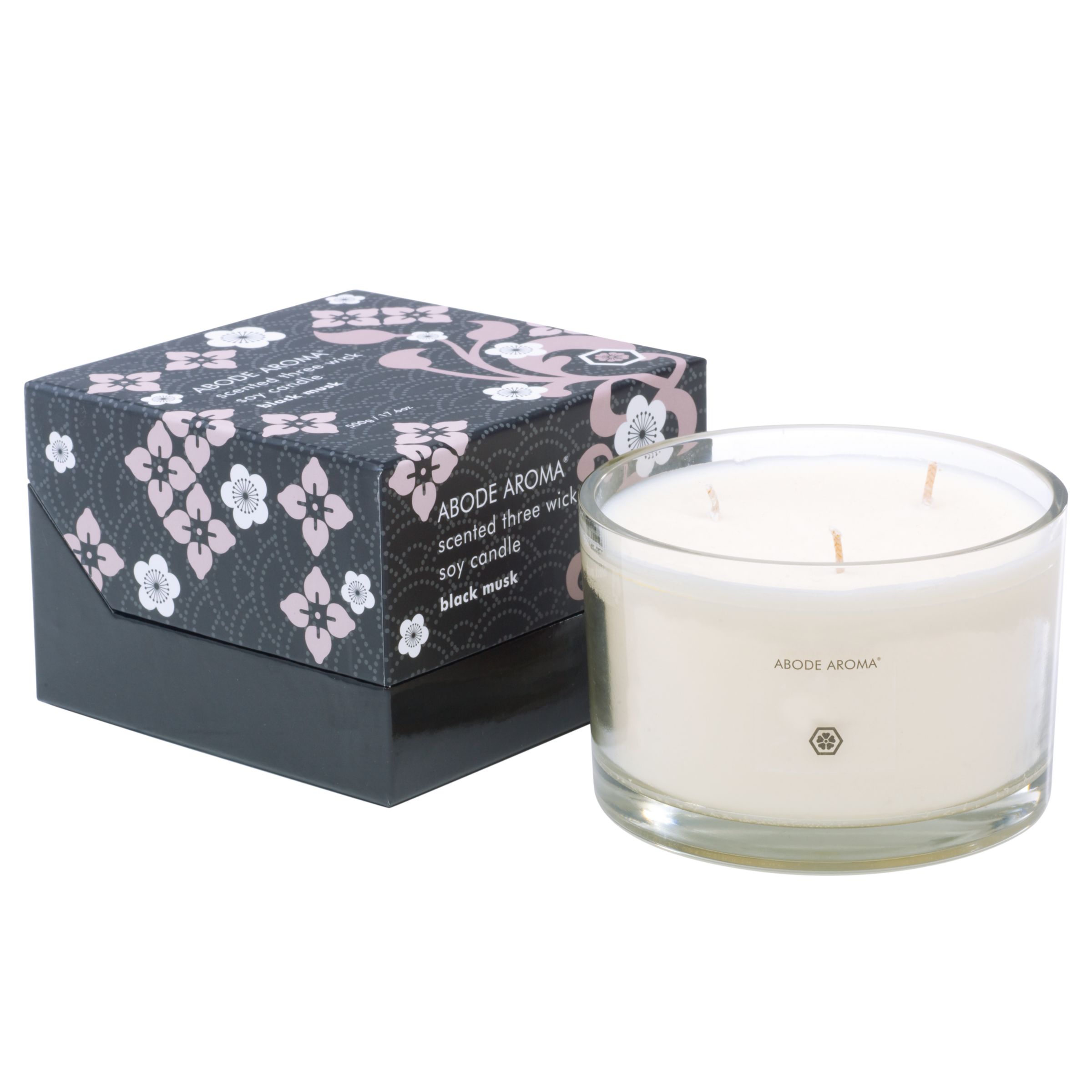Abode Aroma Kimono Black Musk Candle, 3 Wick