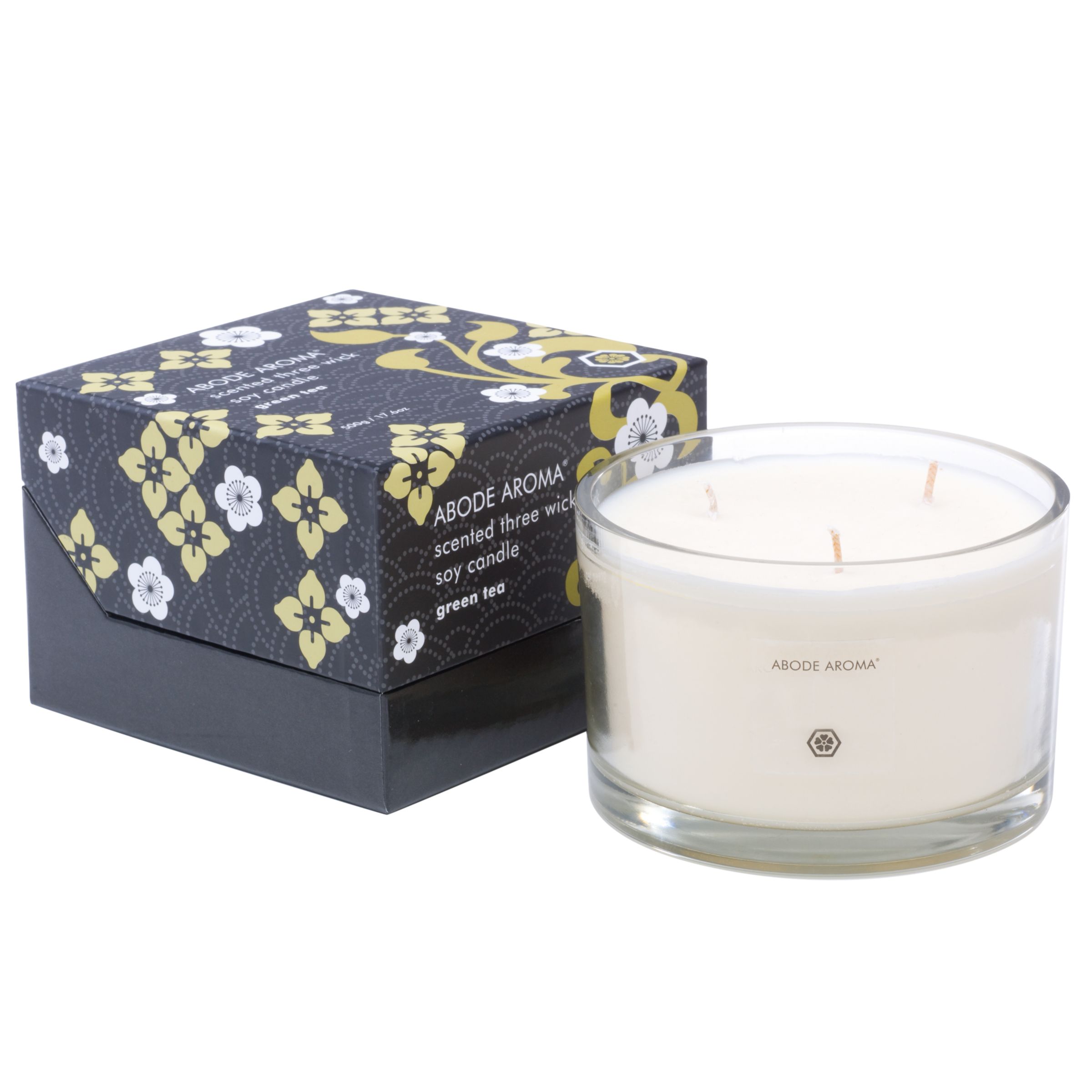 Abode Aroma Kimono Green Tea Candle, 3 Wick
