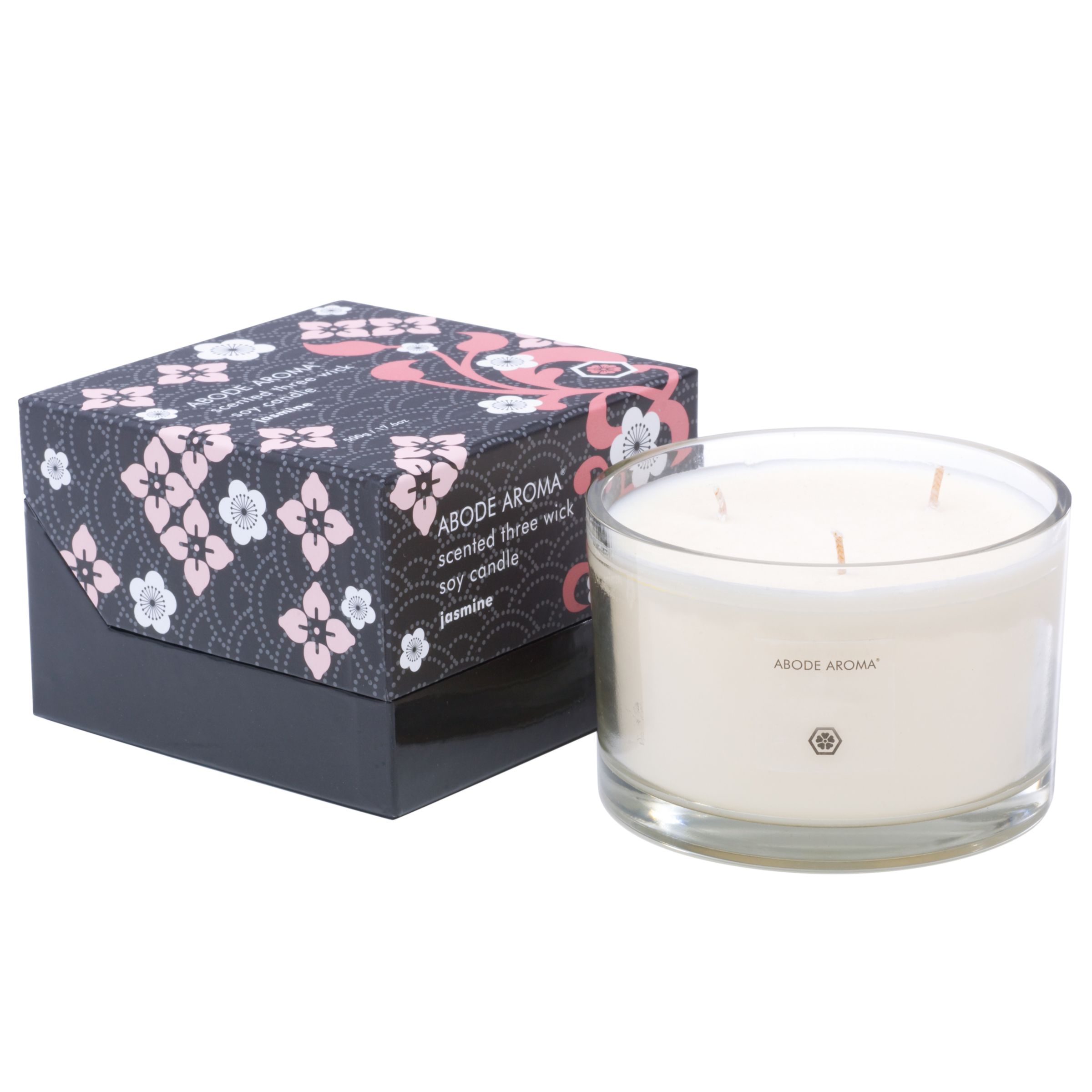 Abode Aroma Kimono Jasmine Candle, 3 Wick
