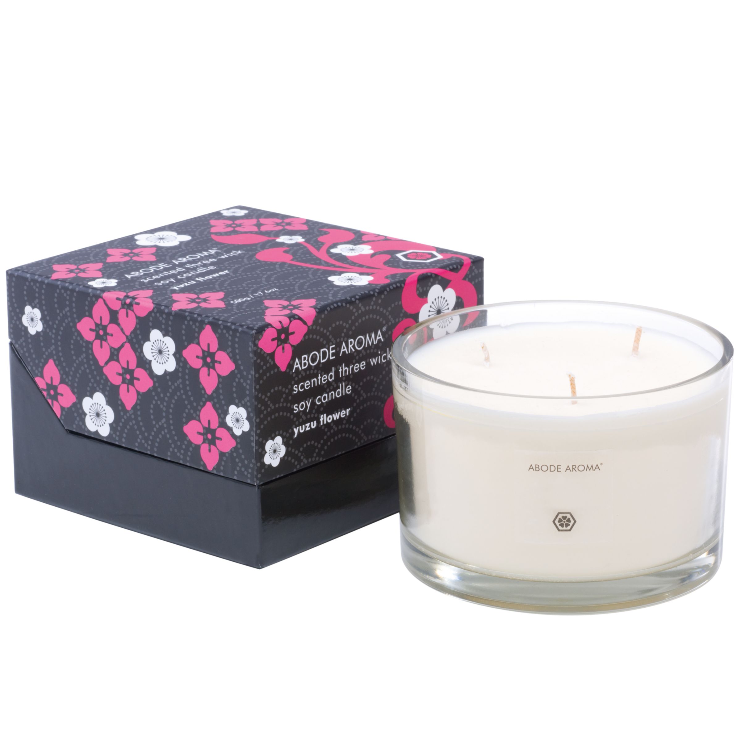 Abode Aroma Kimono Yuzu Flower Candle, 3 Wick