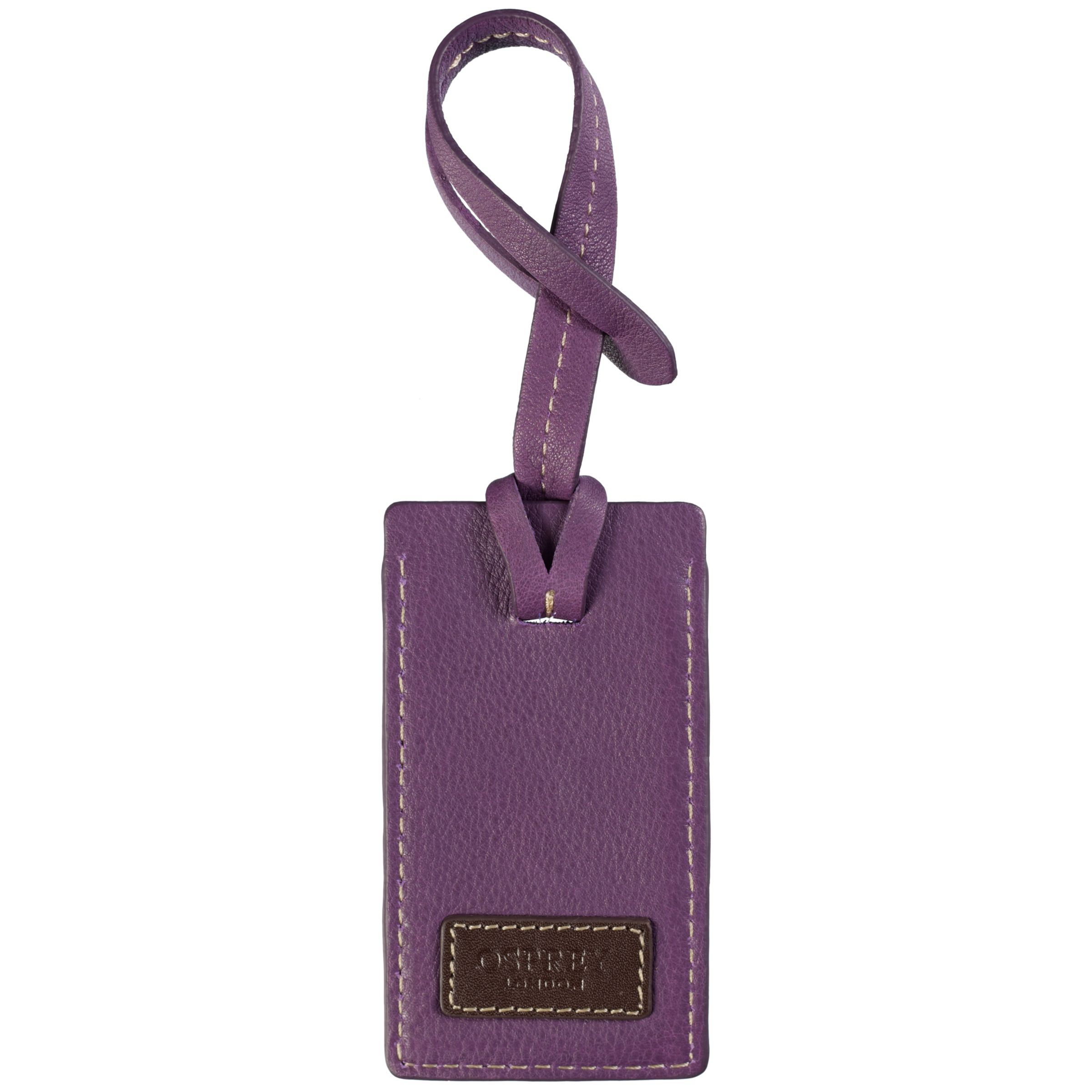 Osprey London The Mayes Leather Luggage Tag PurpleTravel in style!