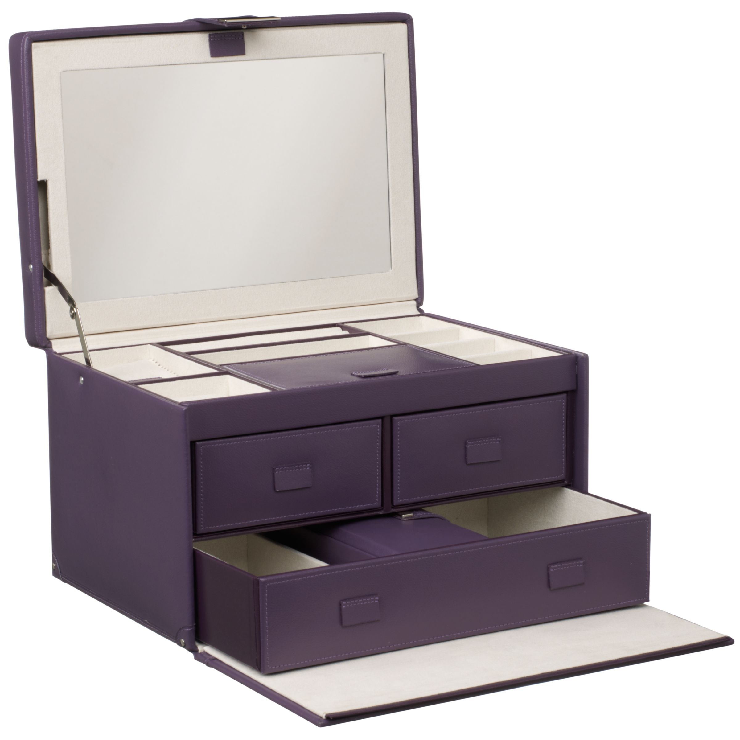 John Lewis Genova Jewellery Box, Cassis, X-Large at John Lewis