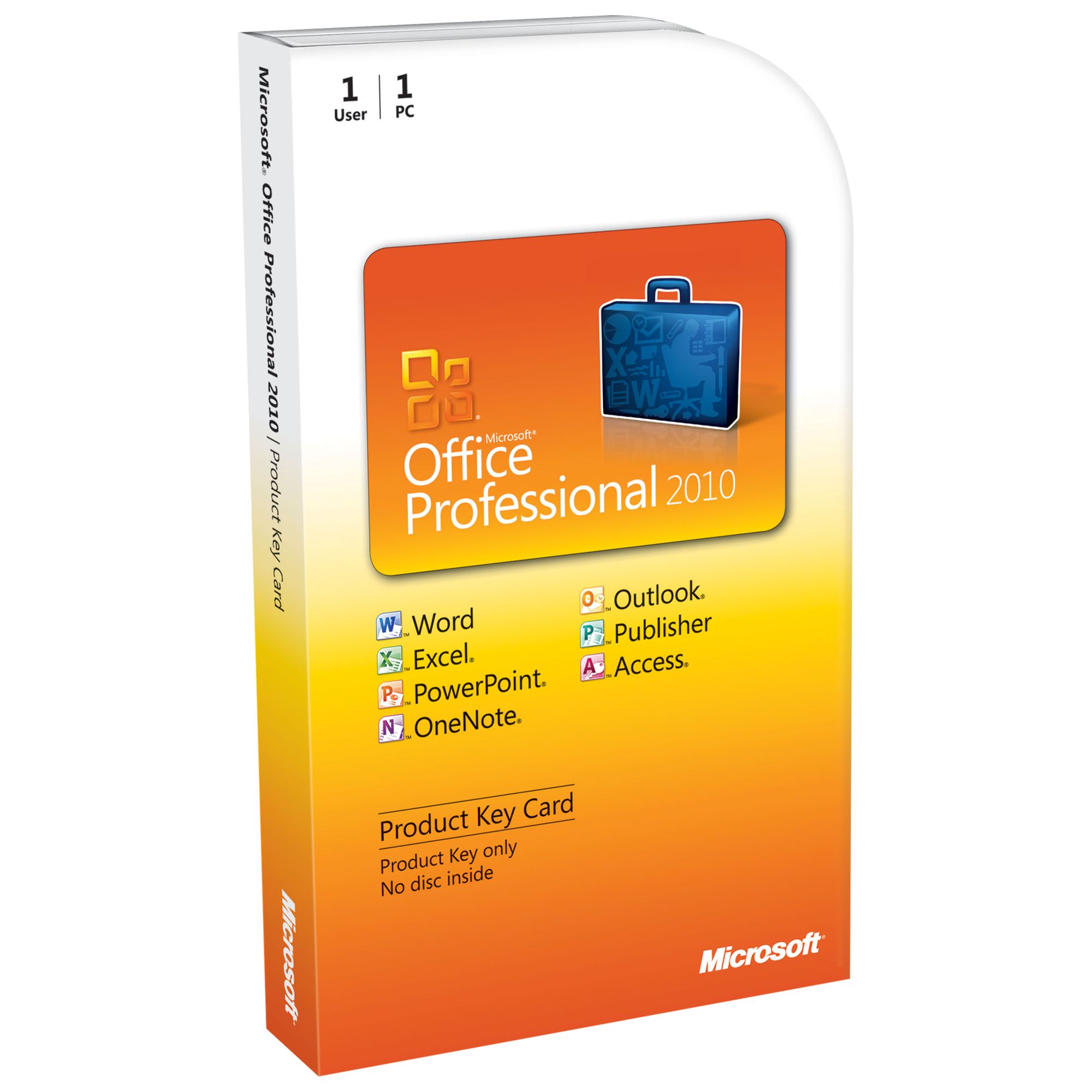 Microsoft Office 2010 Professional Product Key Card, 1 User at John Lewis