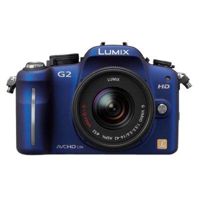 Panasonic Lumix G2 Micro Four Thirds Digital SLR Camera with 14-42mm Lens, Blue at John Lewis