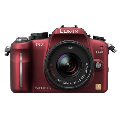Panasonic Lumix G2 Micro Four Thirds Digital SLR Camera with 14-42mm Lens, Red at John Lewis