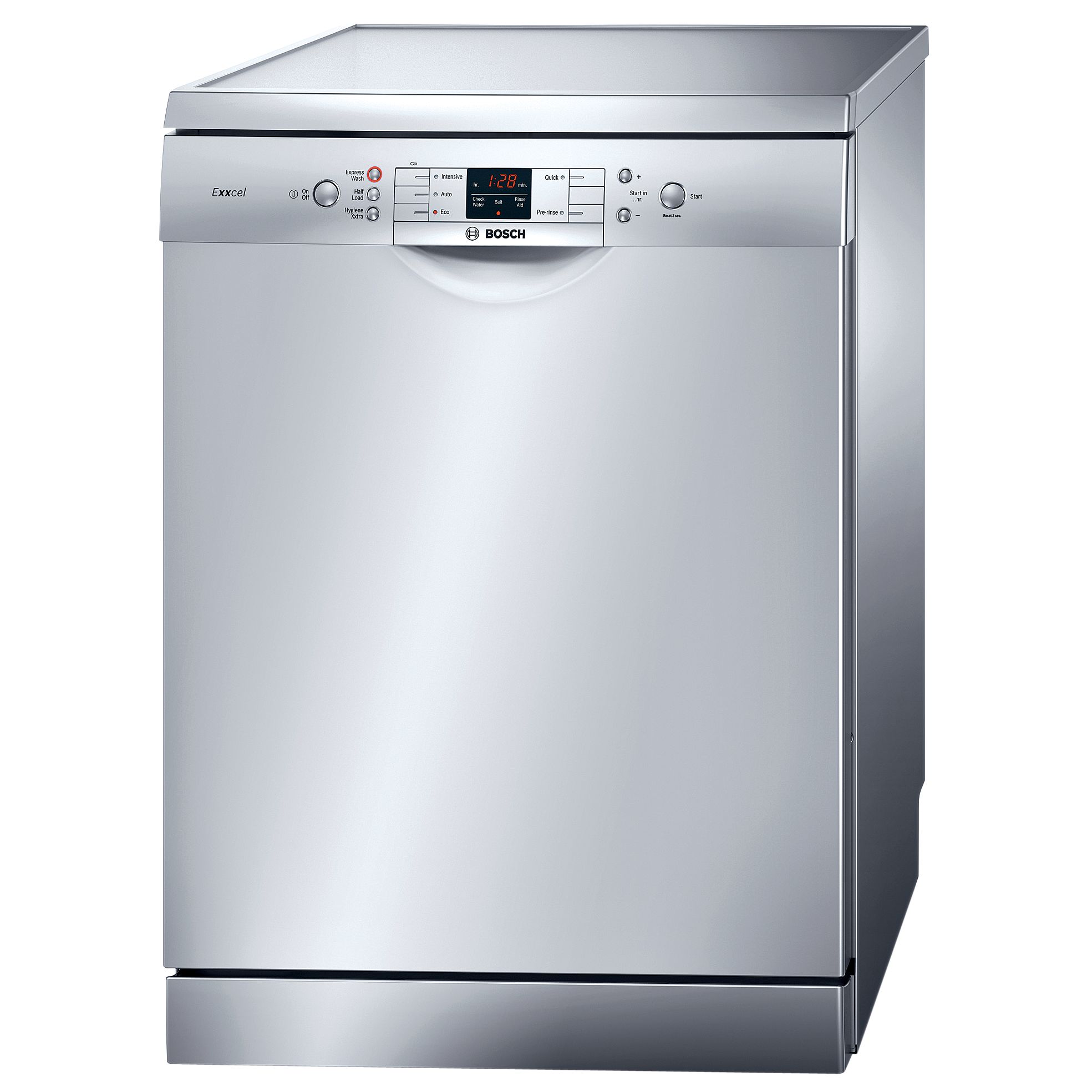 Bosch Exxcell SMS53E19GB Dishwasher, Silver at John Lewis