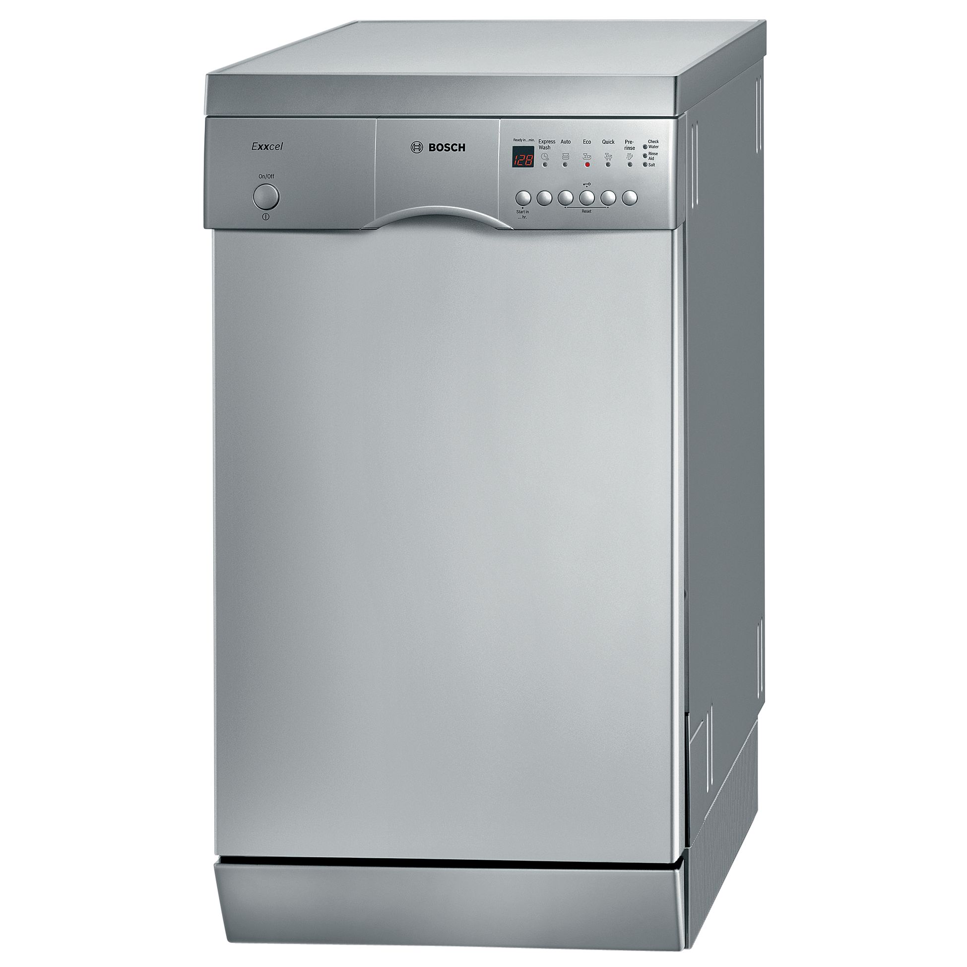 Bosch Exxcel SRS45E48GB Slimline Dishwasher, Silver at John Lewis