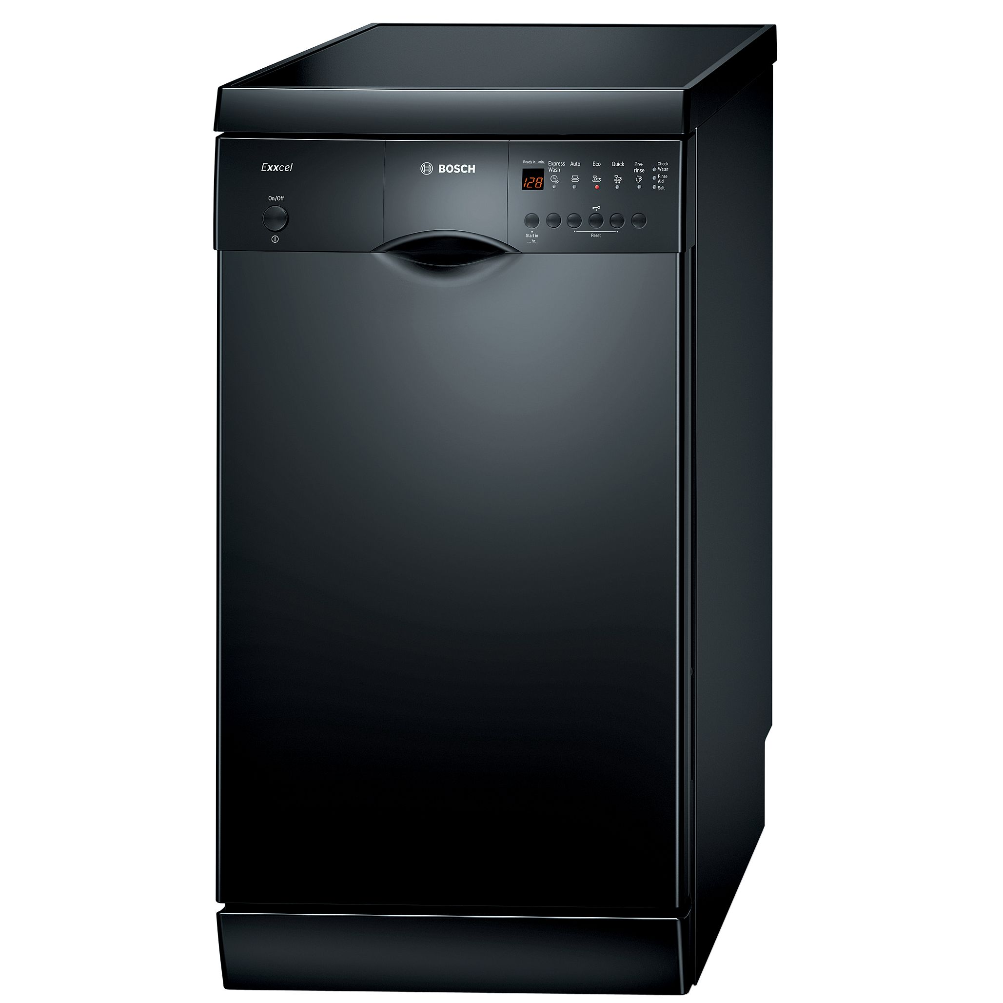 Bosch Exxcel SRS45E46GB Slimline Dishwasher, Black at JohnLewis