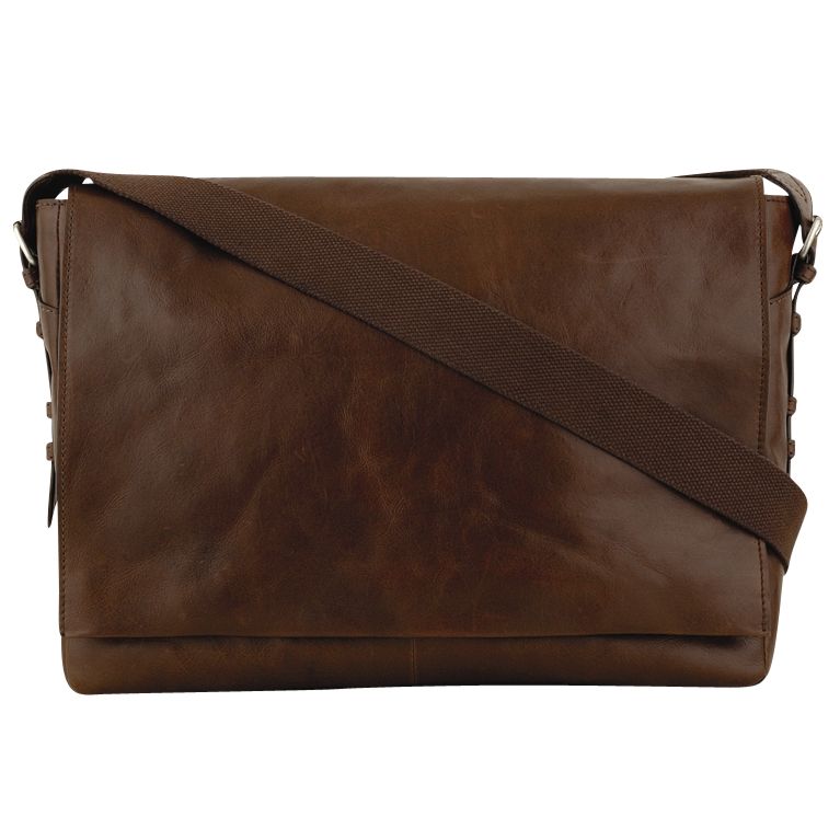 Hidesign Andre Leather Messenger Bag, Brown at John Lewis