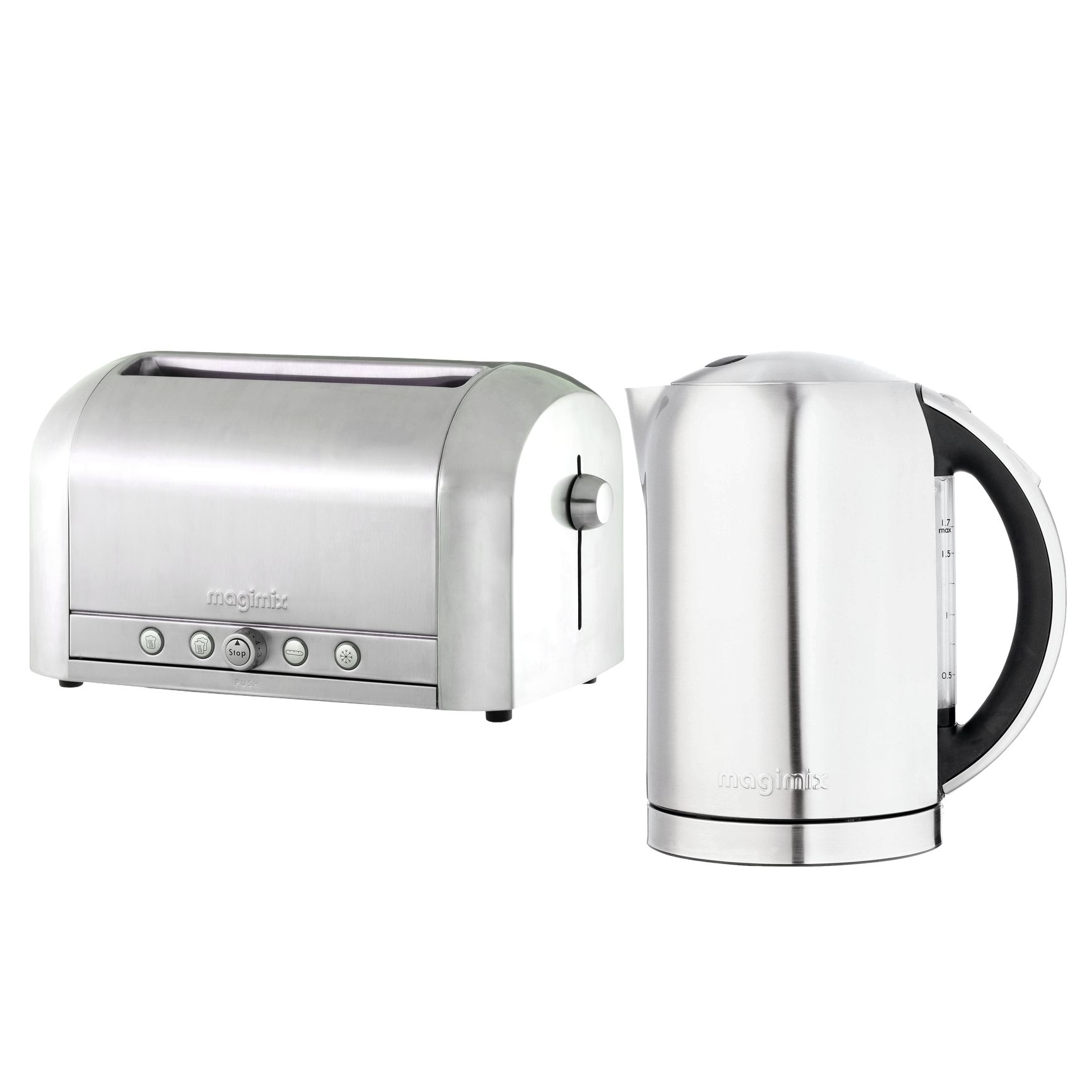 Magimix 11566 Kettle and Magimix 11536, Le Toaster 4, 4-Slice, Brushed Stainless Steel at John Lewis