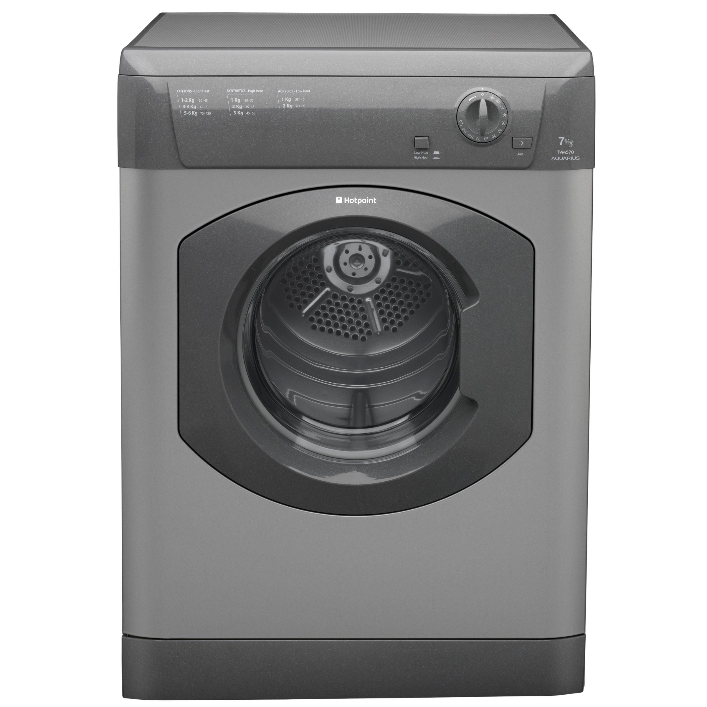 Hotpoint TVM570G Vented Tumble Dryer, Graphite at John Lewis