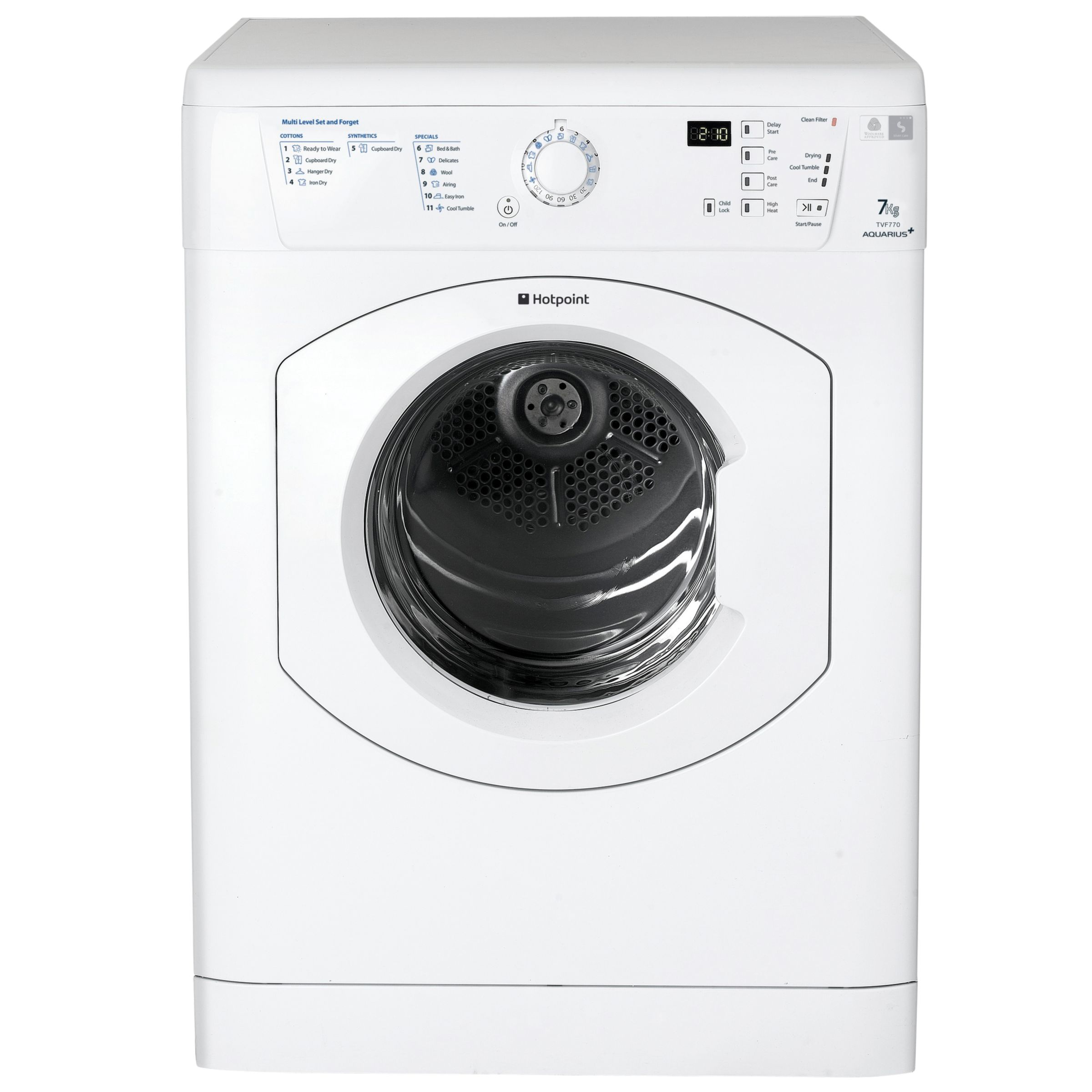 Hotpoint TVF770P Vented Tumble Dryer, White at John Lewis