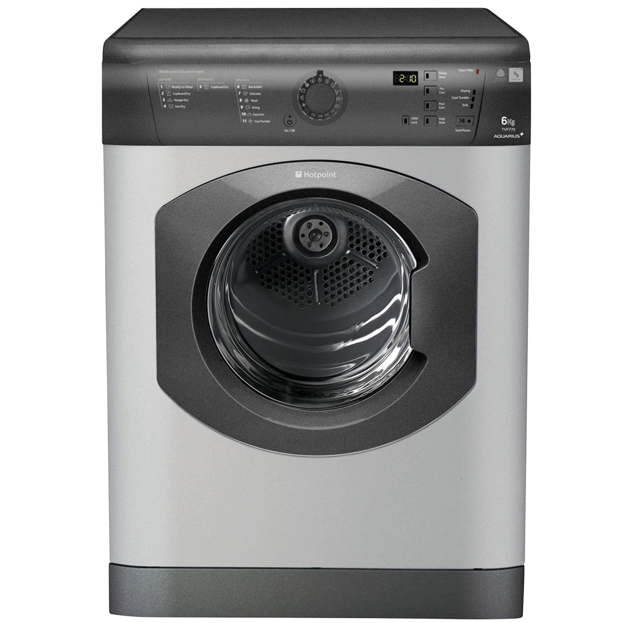 Hotpoint TVF770G Vented Tumble Dryer, Graphite at JohnLewis