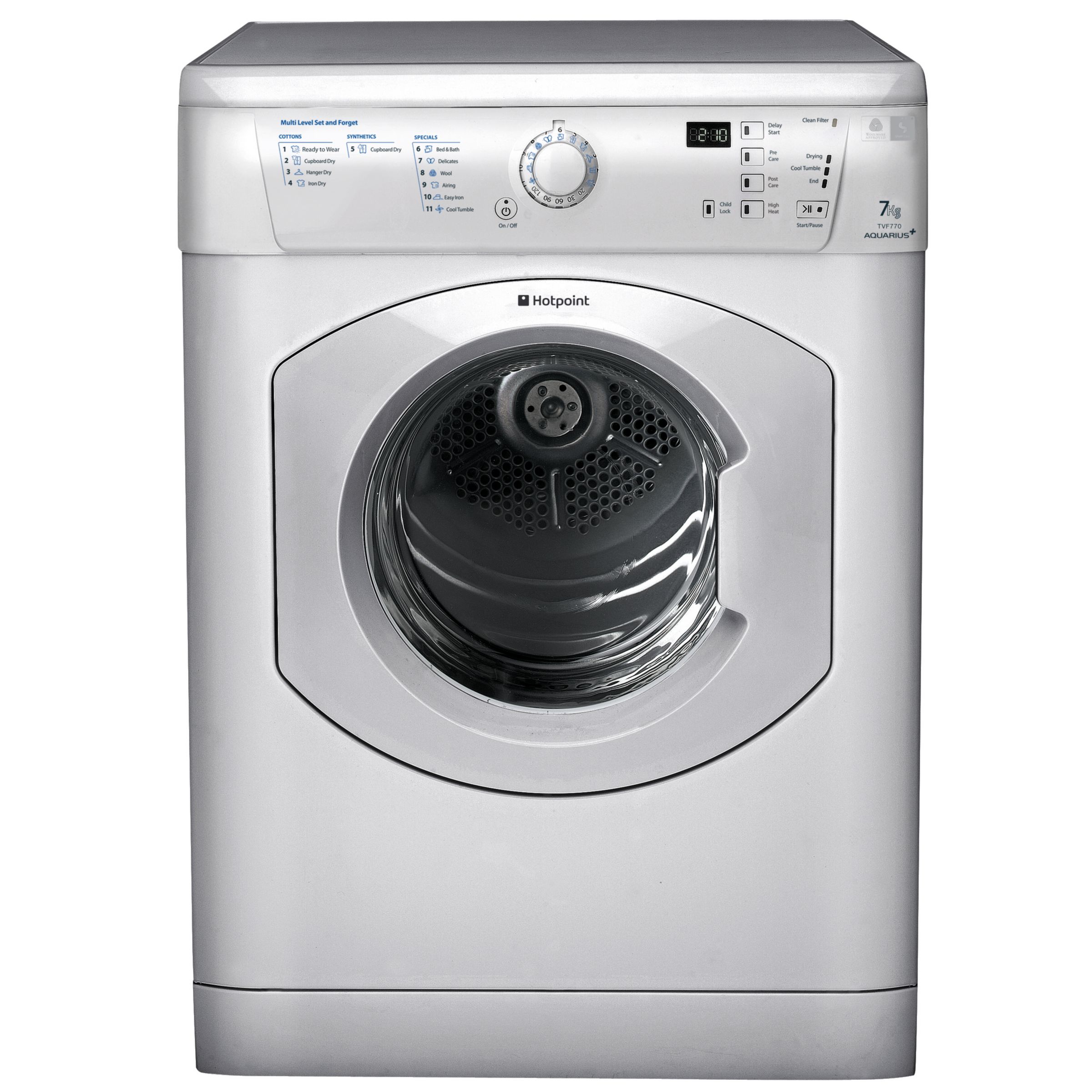 Hotpoint TVF770A Vented Tumble Dryer, Aluminium at John Lewis