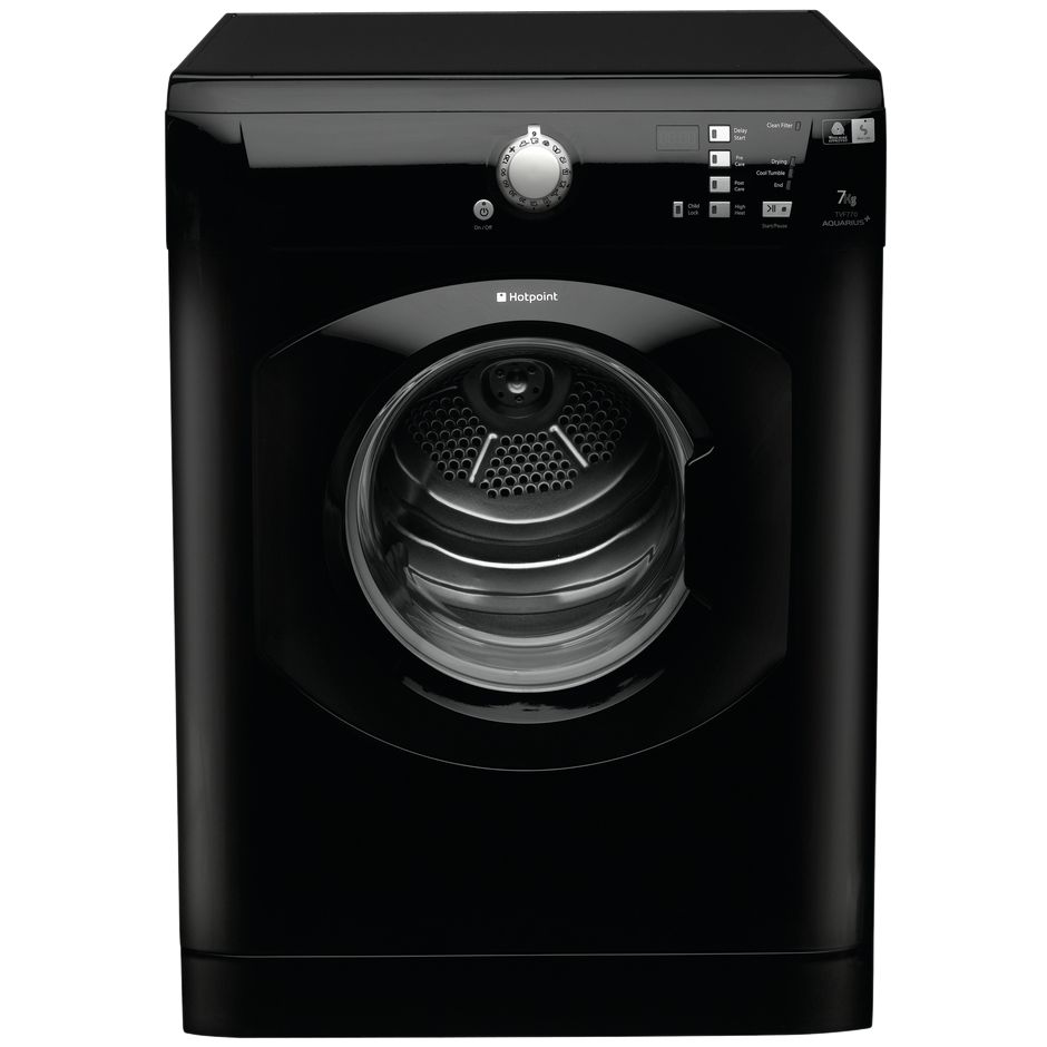 Hotpoint TVF770K Vented Tumble Dryer, Black at John Lewis