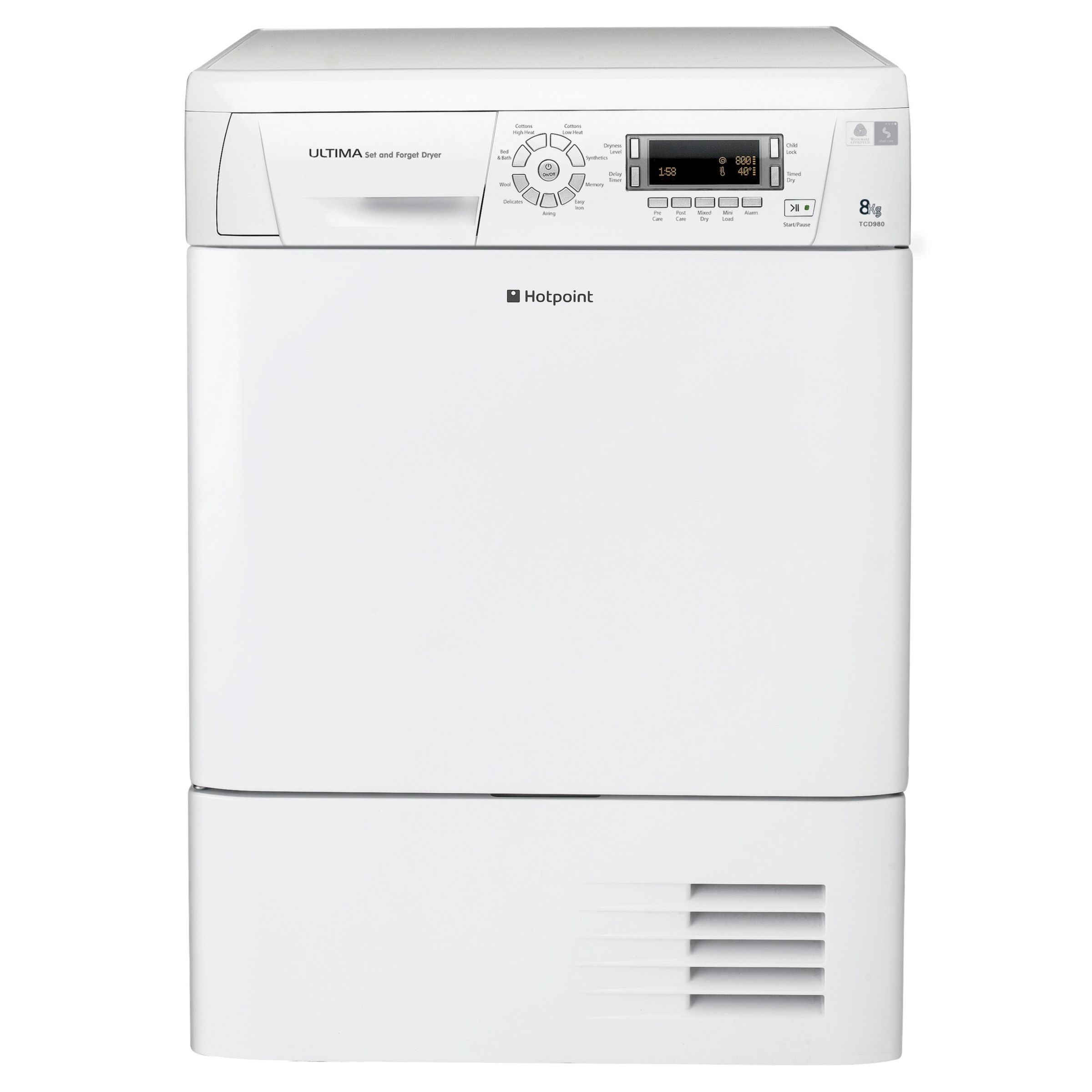 Hotpoint TCD980P Condenser Tumble Dryer, White at John Lewis