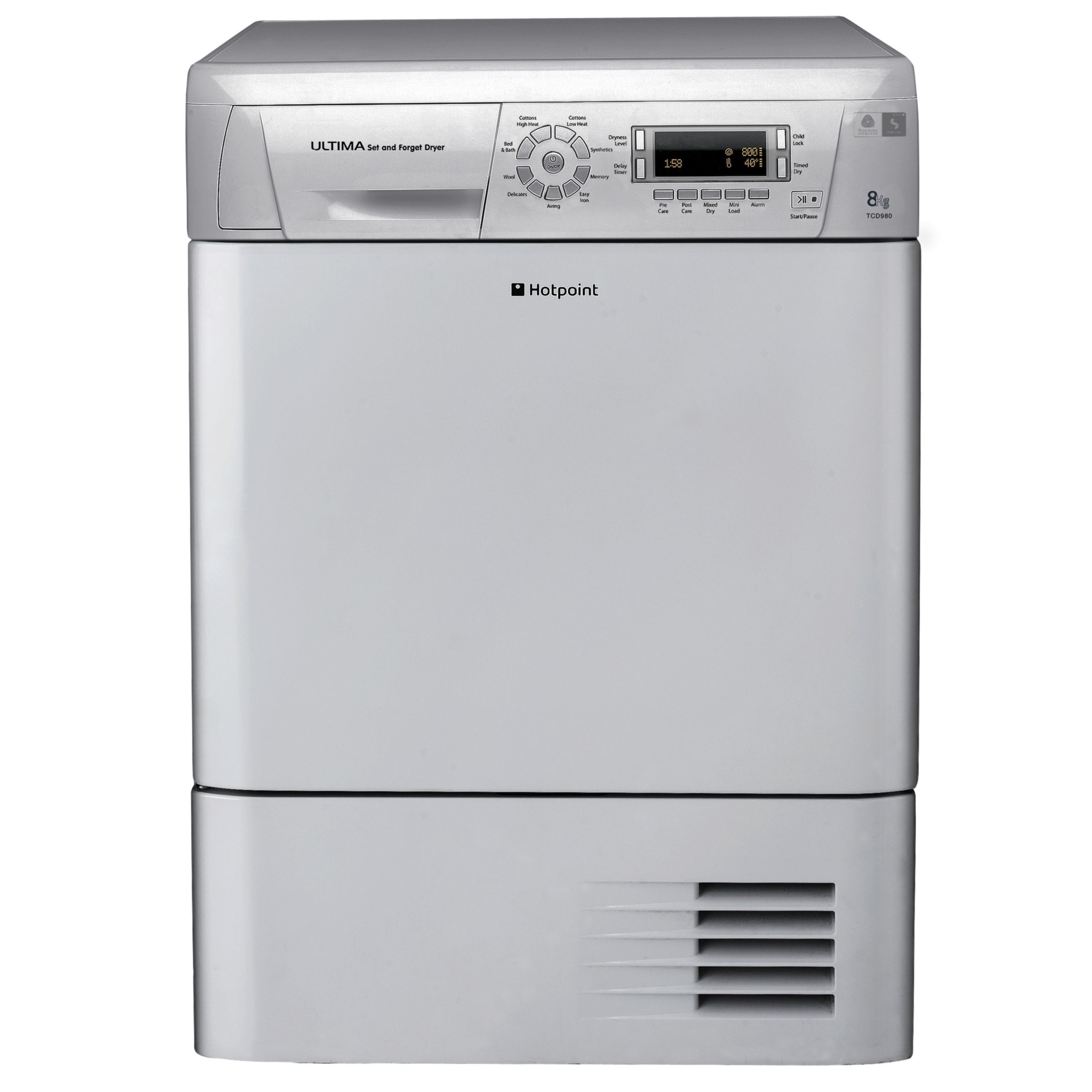 Hotpoint TCD980A Condenser Tumble Dryer, Aluminium at JohnLewis