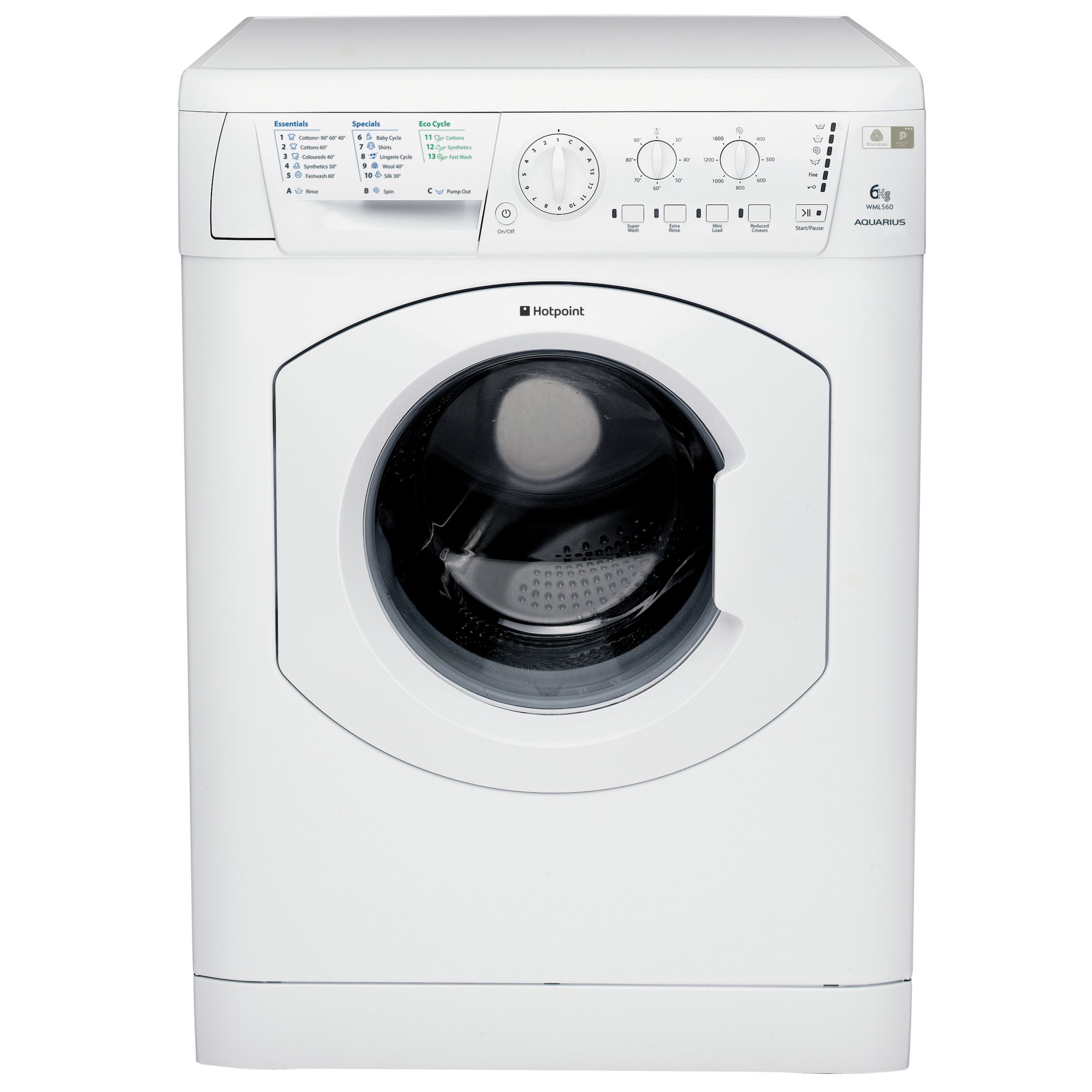 Hotpoint WML560P Washing Machine, White at John Lewis