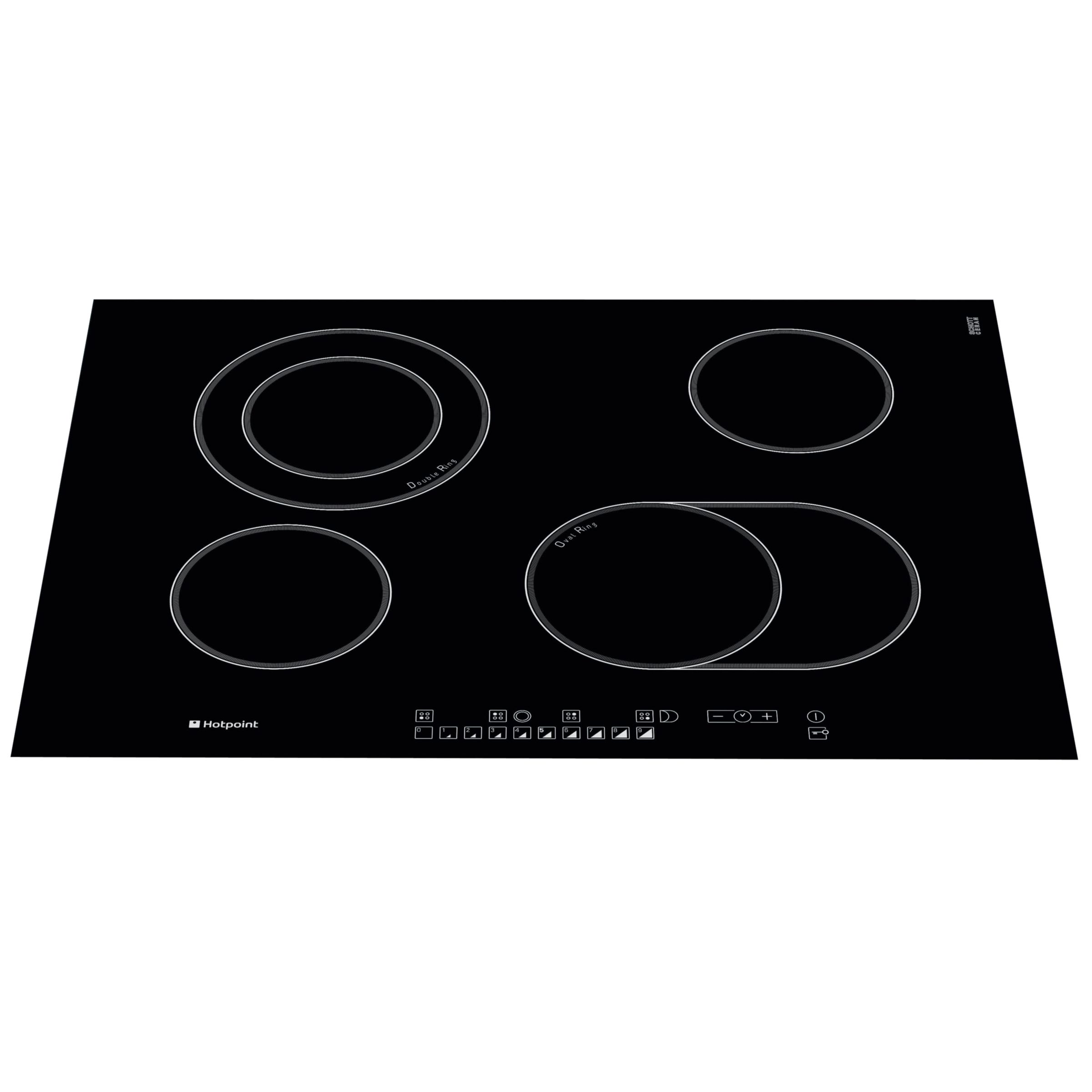 Hotpoint CRO742DOB Ceramic Hob, Black at John Lewis