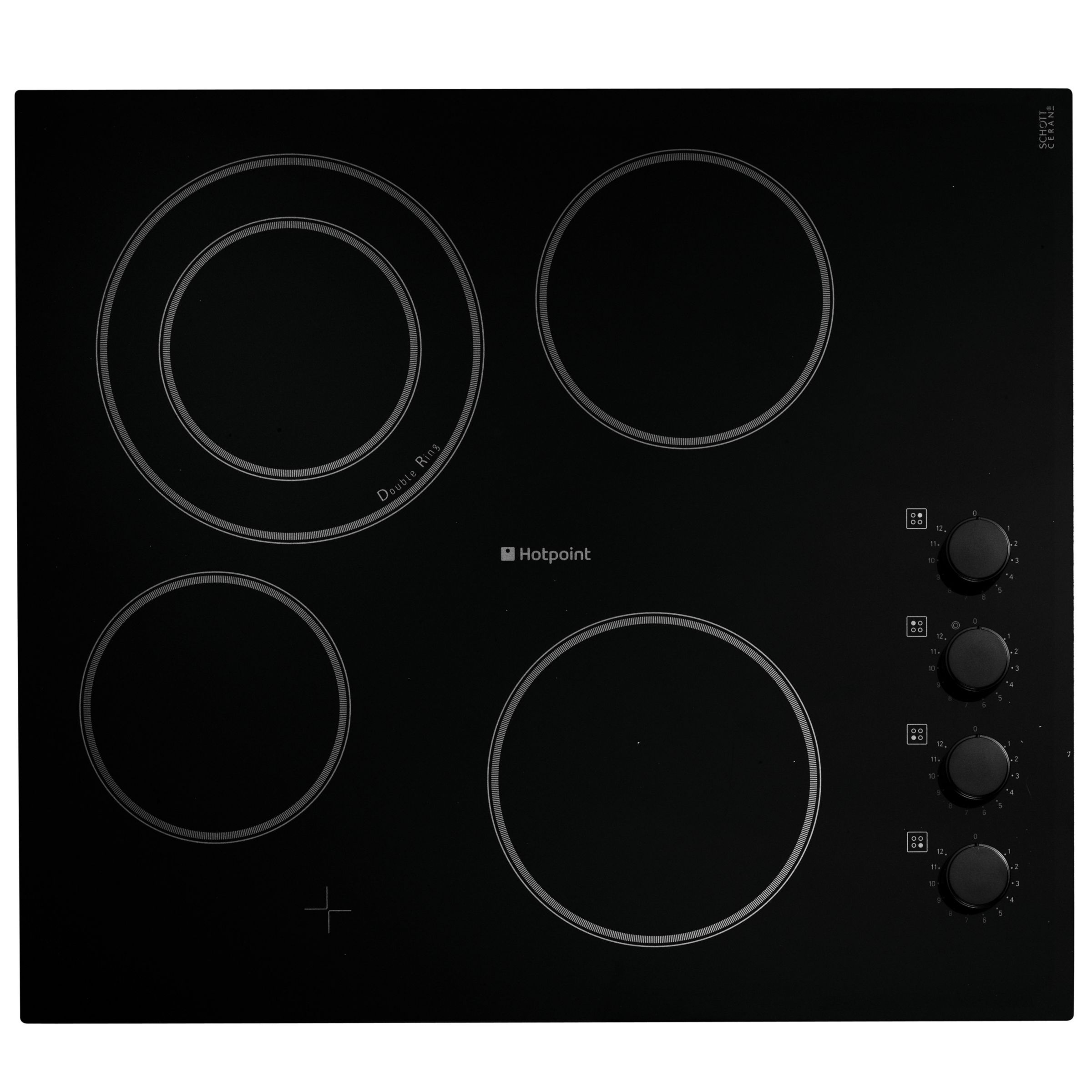 Hotpoint CRM641DC Ceramic Hob, Black at John Lewis